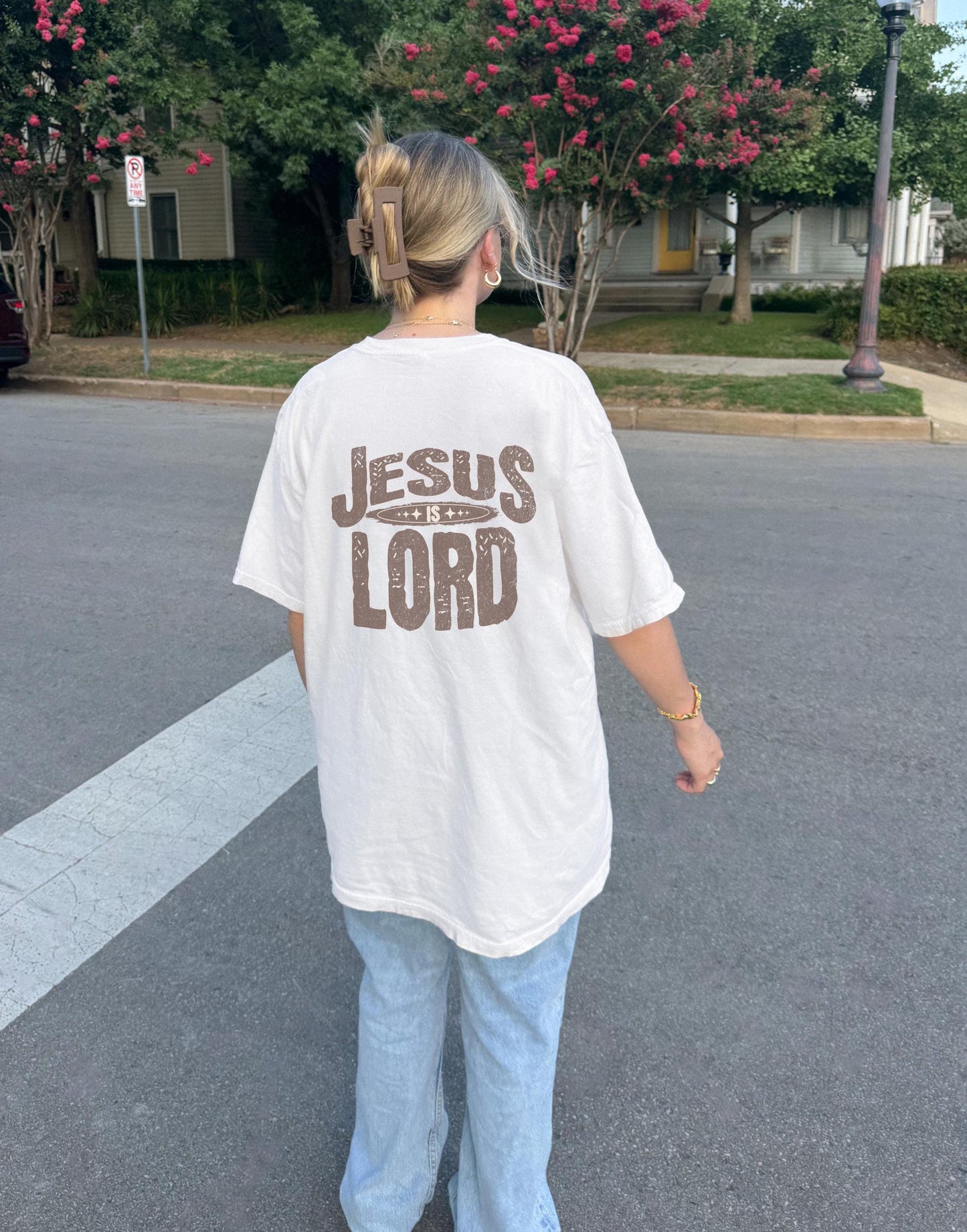 Jesus Is Lord Oversized Tee: Christian Graphic T-Shirt