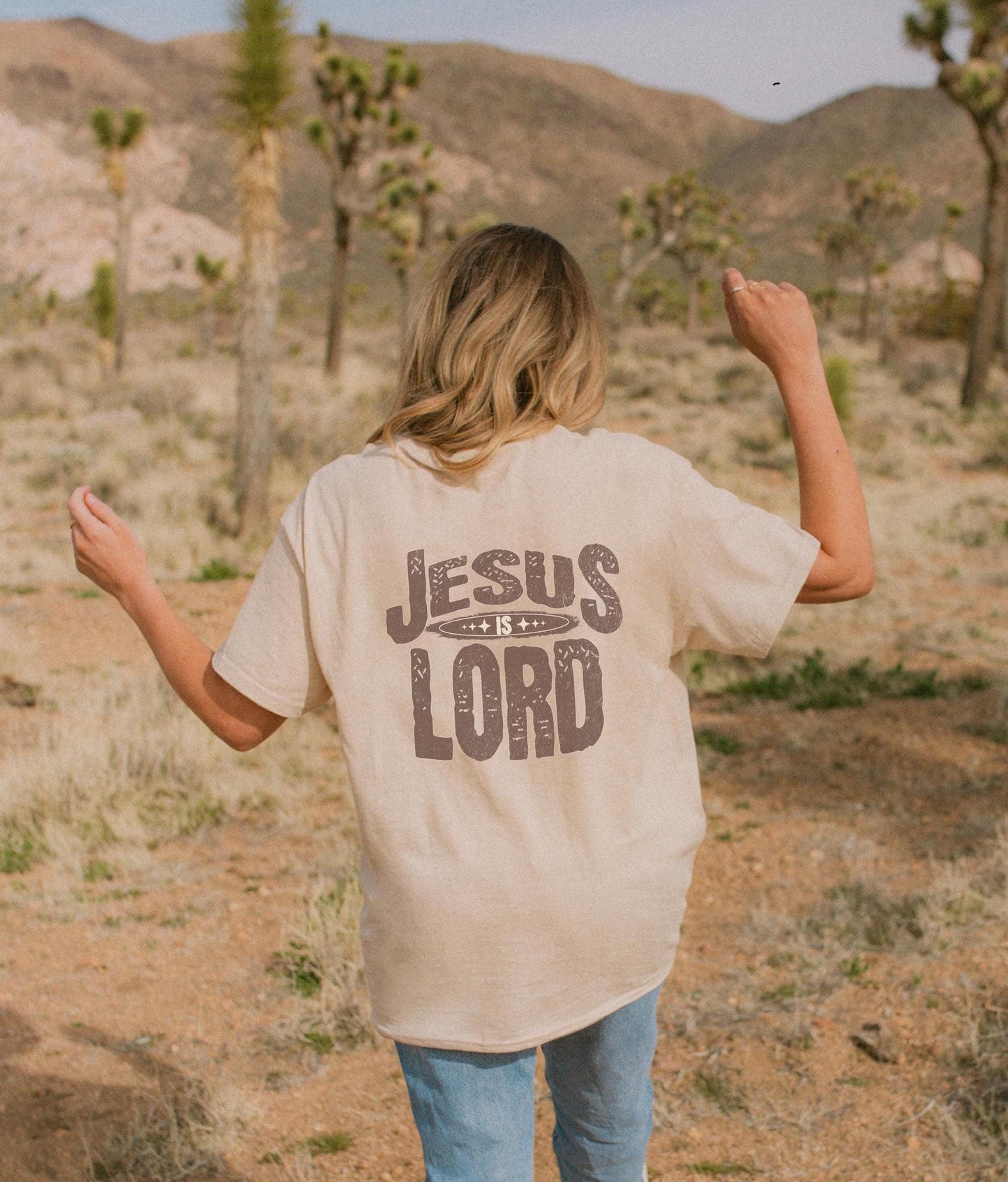 Jesus Is Lord Oversized Tee: Christian Graphic T-Shirt