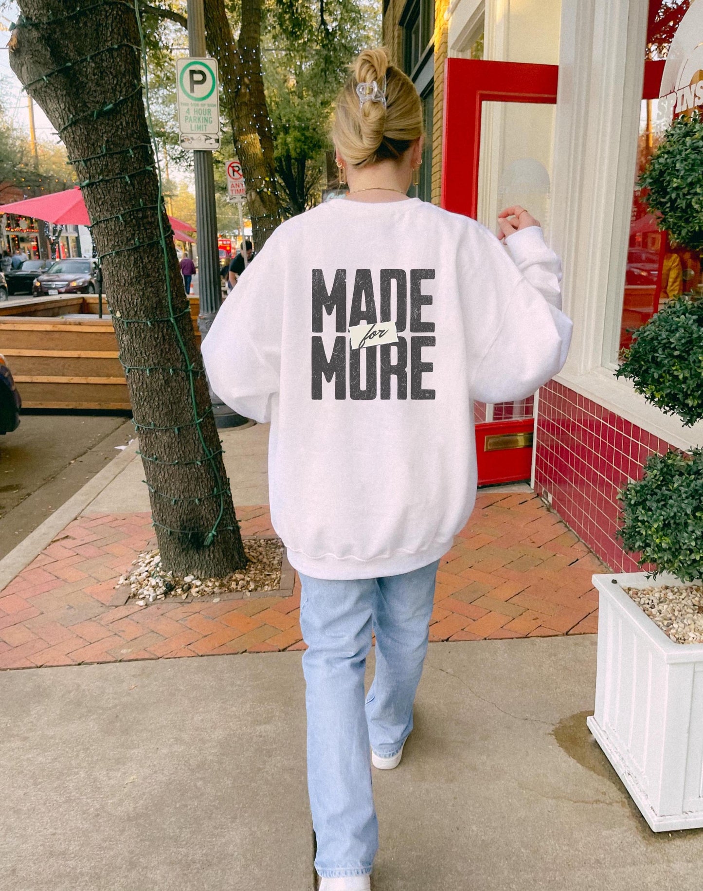 Made for More Crewneck, Ephesians 2:10 Bible Verse Sweatshirt, Jesus Merch, Baptism Religious Gift, Inspirational Quote Graphic Long Sleeve