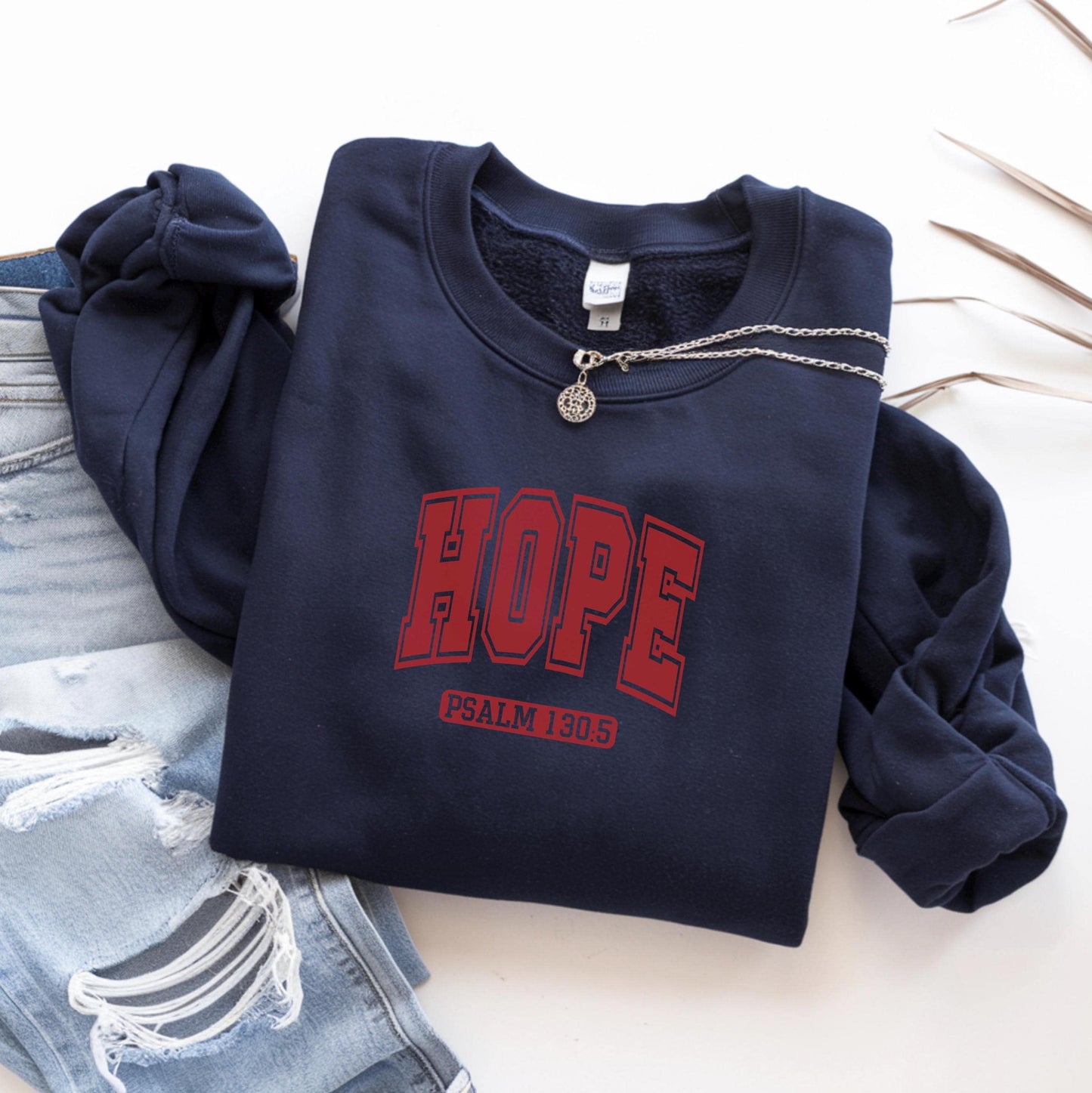 Hope Oversized Crewneck Sweatshirt, Inspirational Gift, Faith-Based Apparel, Cozy Tee, Casual Comfort, Bible Verse, Faith Gift, Jesus Saves