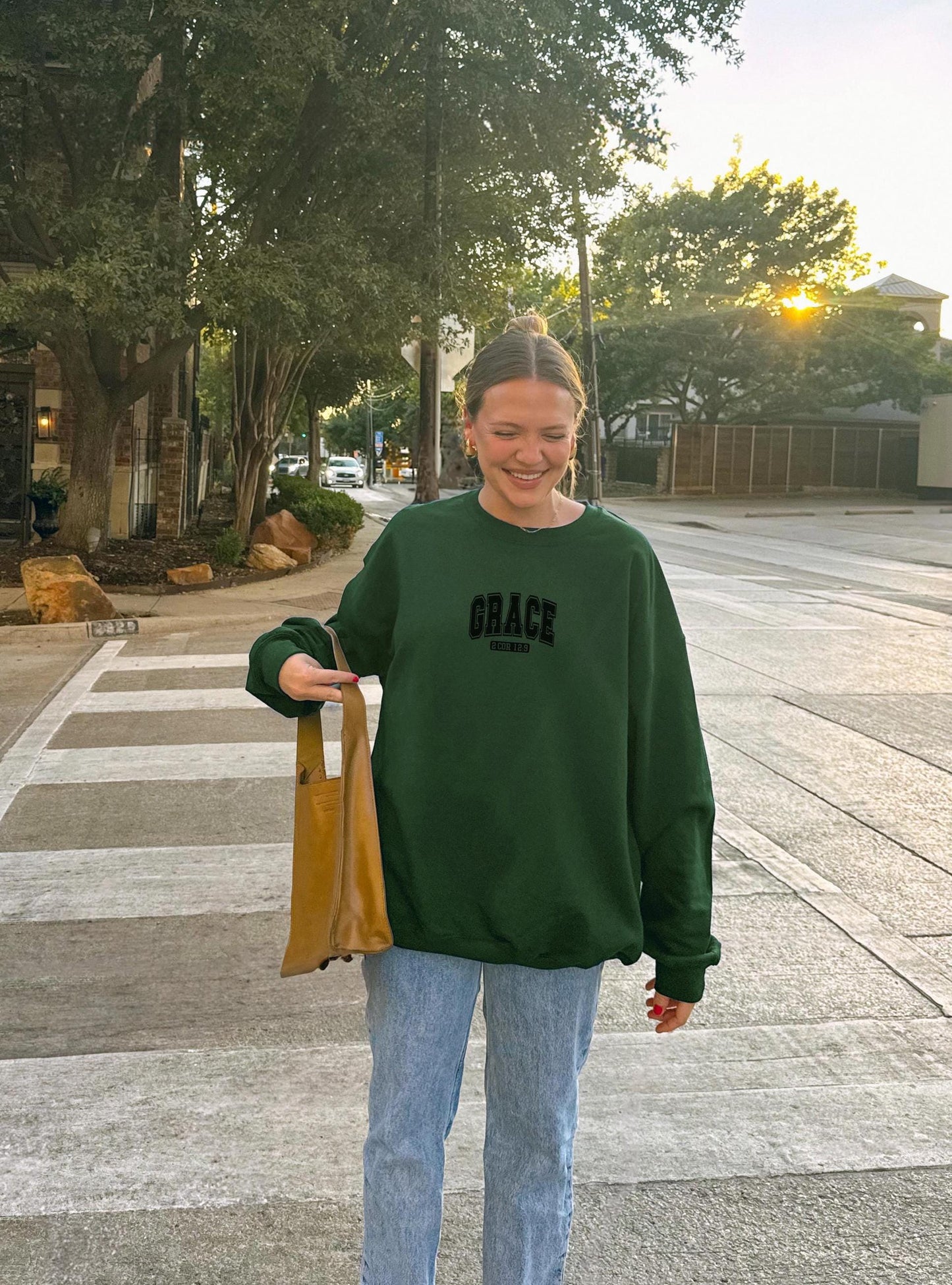 Grace Crewneck Sweatshirt: Christian Bible Verse Apparel