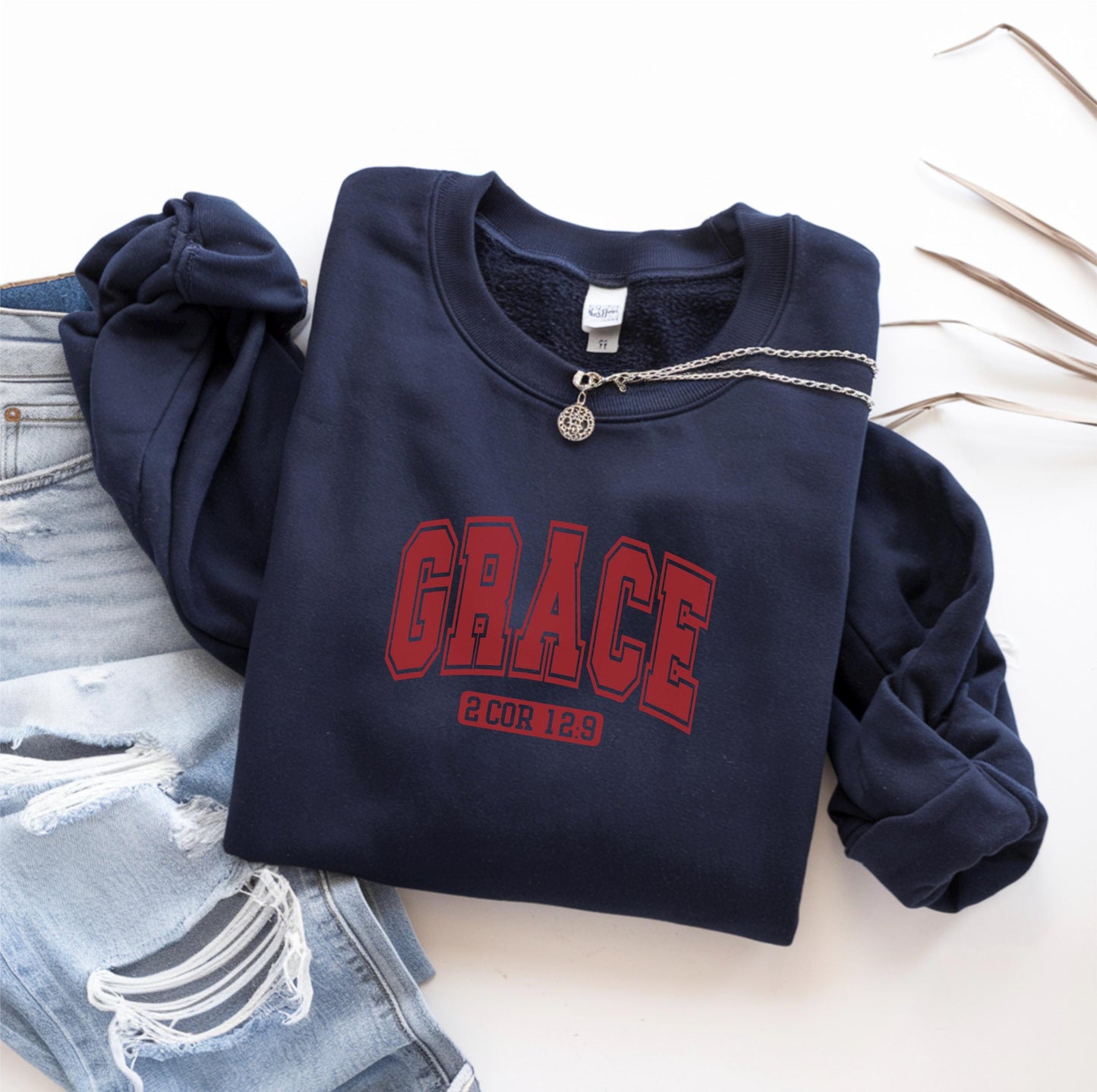 Grace Crewneck Sweatshirt: Faith-Based Christian Gift