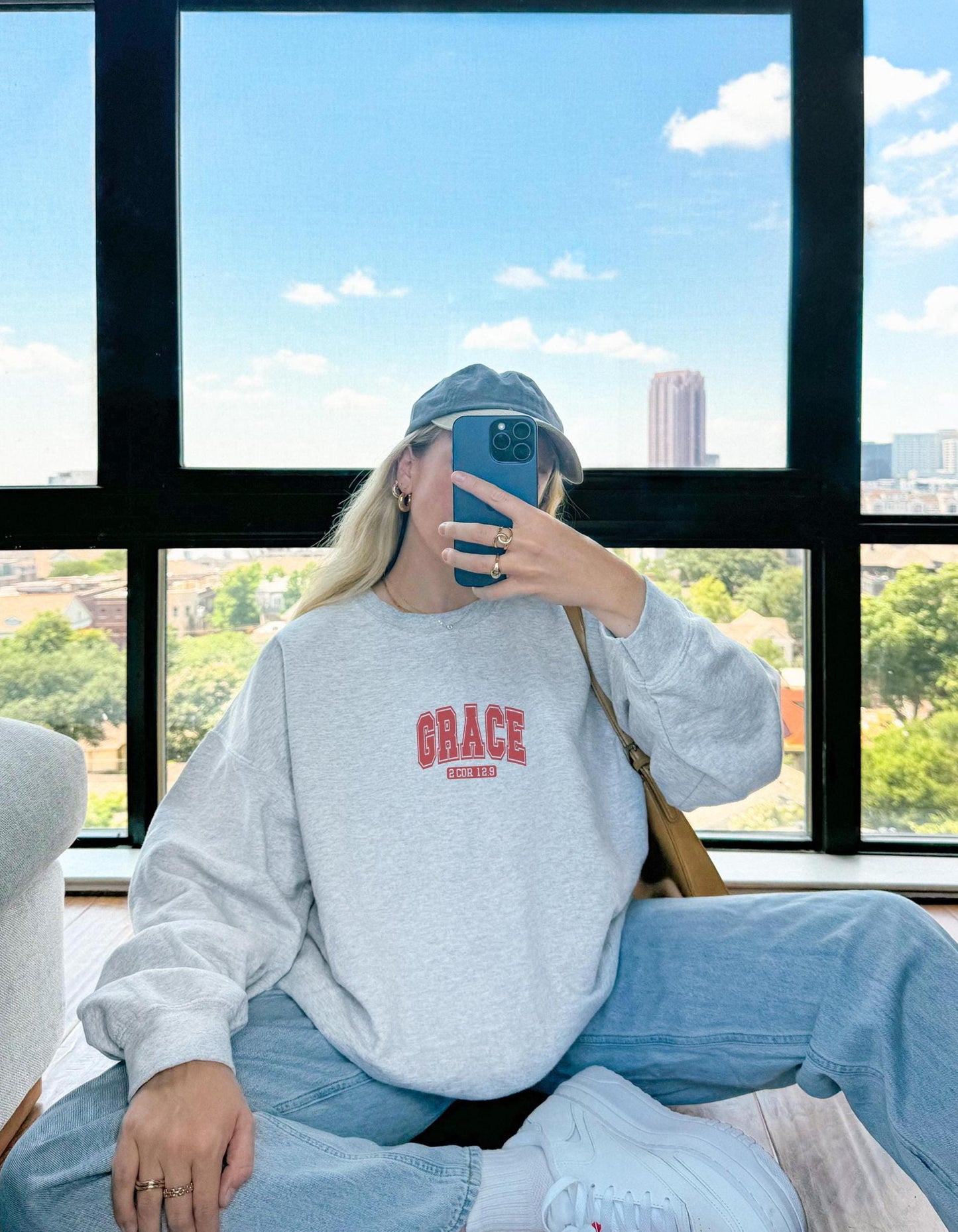 Grace Crewneck Sweatshirt: Faith-Based Christian Gift