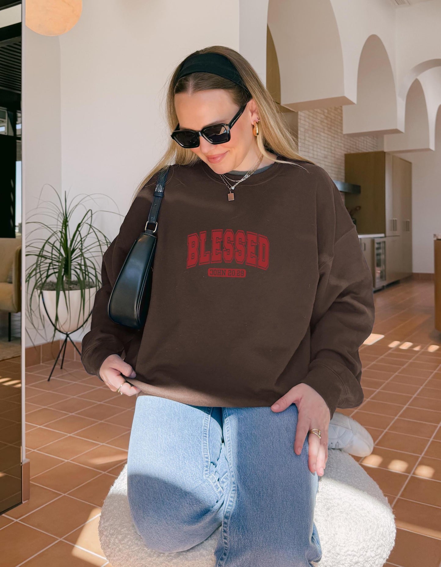 Blessed Oversized Sweatshirt: Unisex Christian Crewneck
