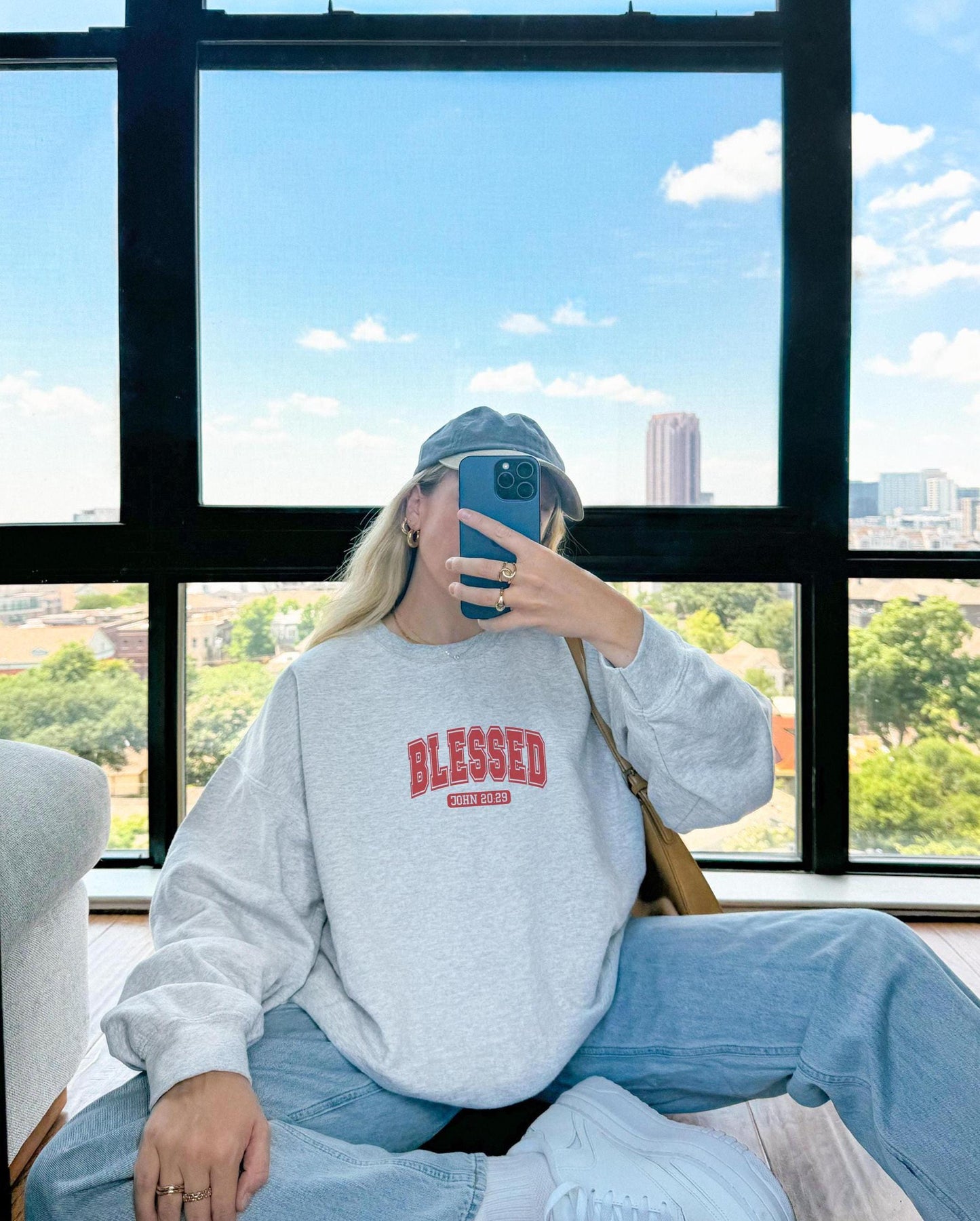 Blessed Oversized Sweatshirt: Unisex Christian Crewneck