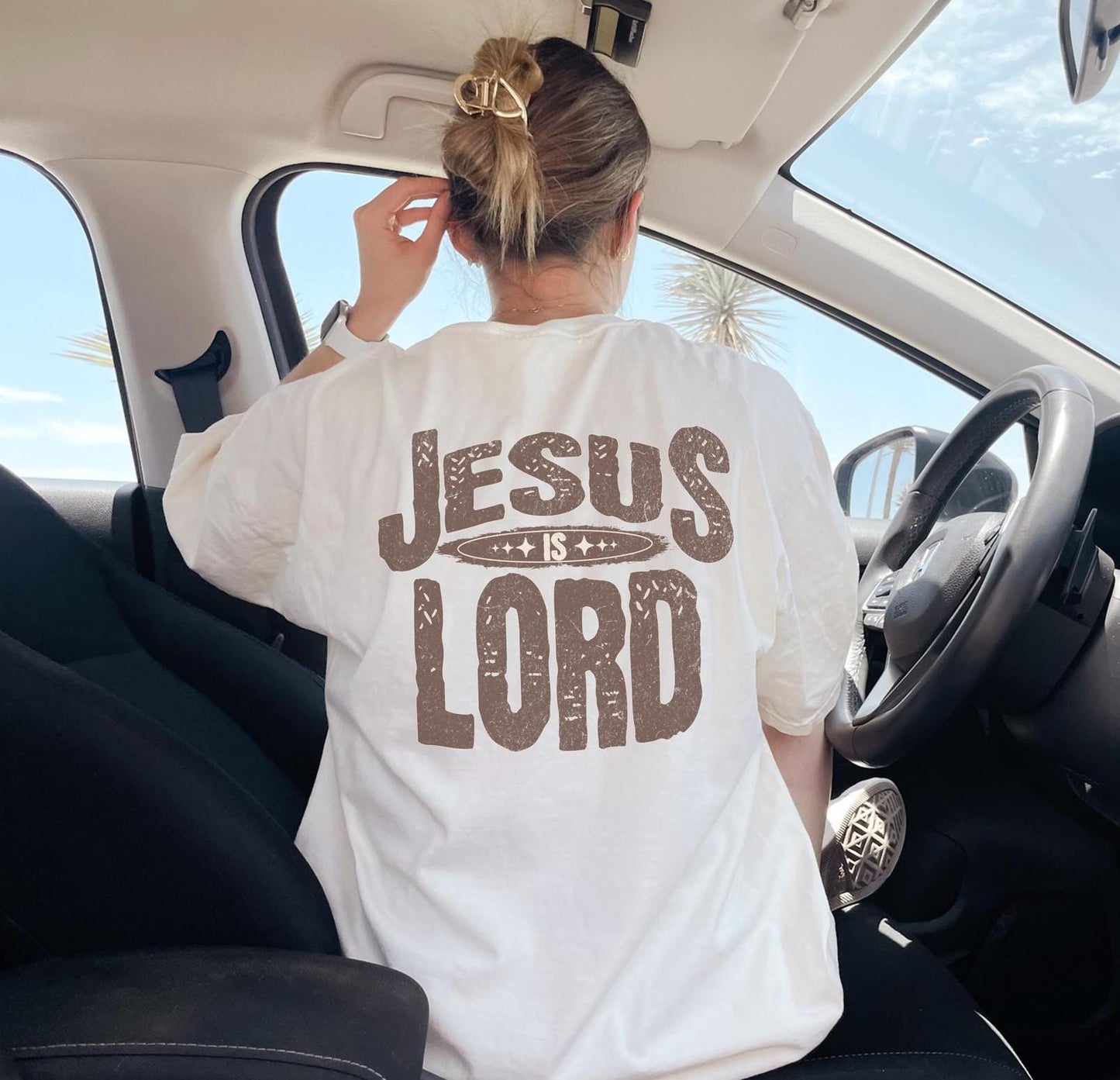 Jesus Is Lord Oversized Tee: Christian Graphic T-Shirt