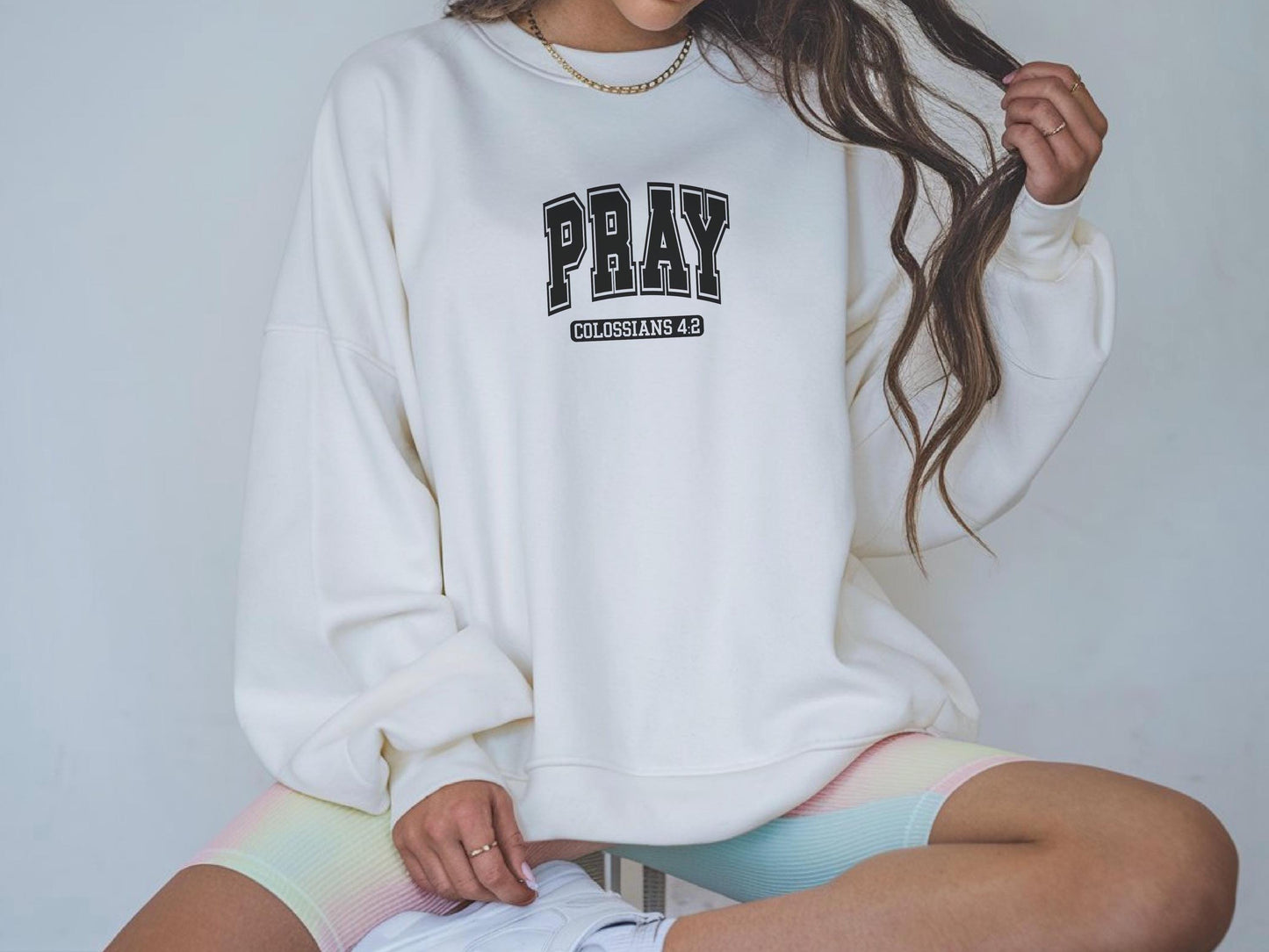 Pray Sweatshirt, Religious Crewneck Jumper, Bible Verse Apparel, Christian Clothing, Inspirational Quote Pullover, Faith Based, Jesus Merch