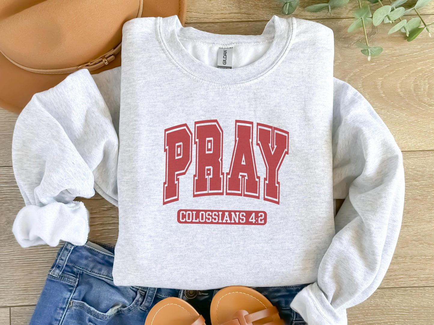 Pray Sweatshirt, Religious Crewneck Jumper, Bible Verse Apparel, Christian Clothing, Inspirational Quote Pullover, Faith Based, Jesus Merch