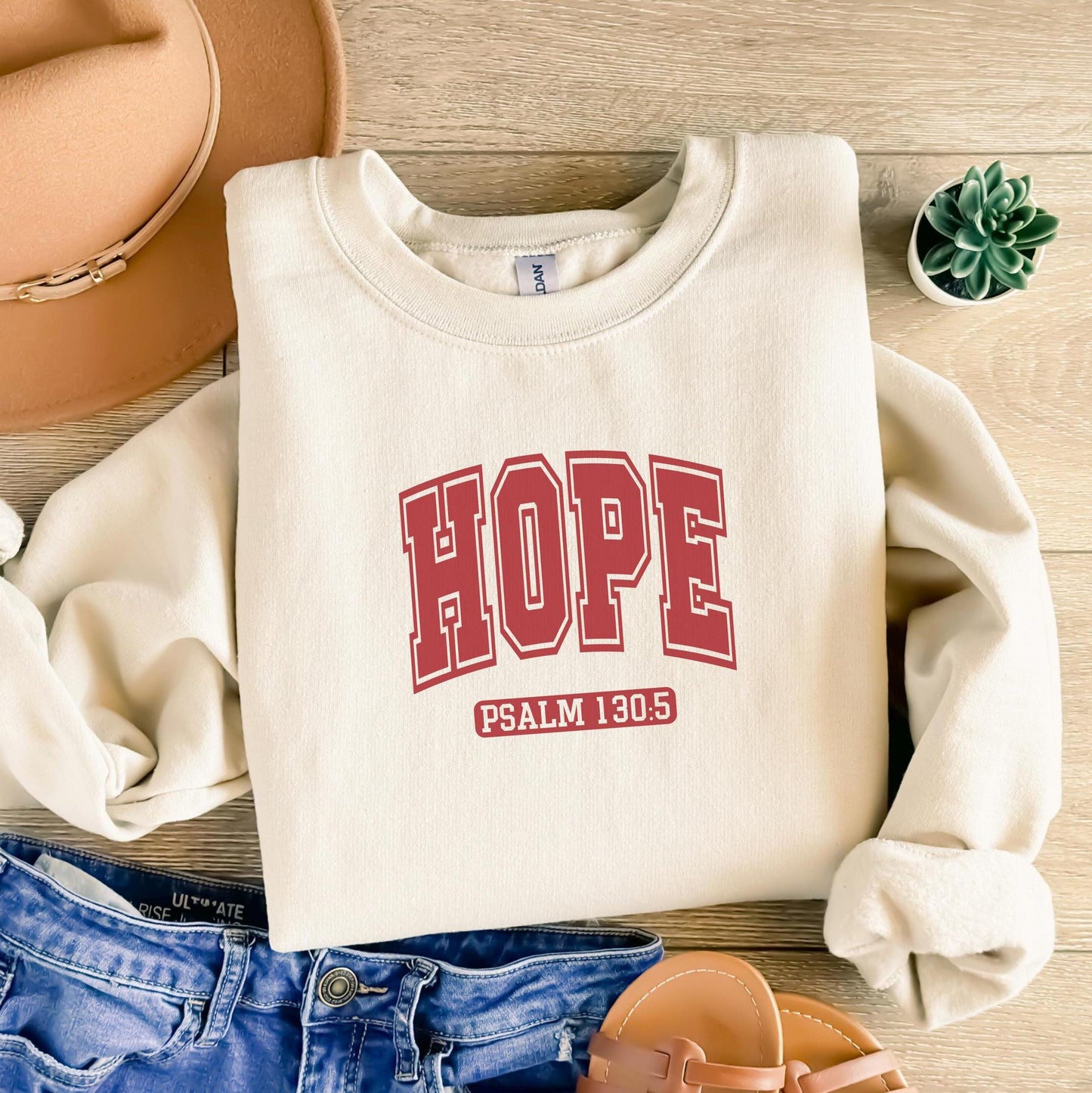 Hope Oversized Crewneck Sweatshirt, Inspirational Gift, Faith-Based Apparel, Cozy Tee, Casual Comfort, Bible Verse, Faith Gift, Jesus Saves