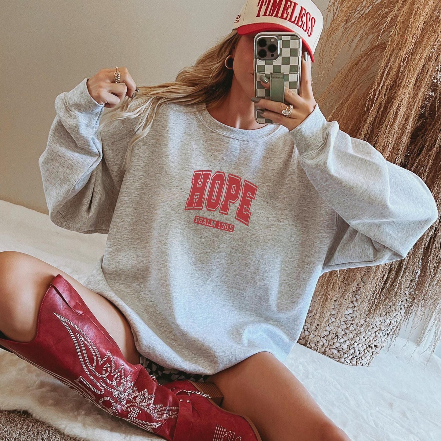 Hope Oversized Crewneck Sweatshirt, Inspirational Gift, Faith-Based Apparel, Cozy Tee, Casual Comfort, Bible Verse, Faith Gift, Jesus Saves