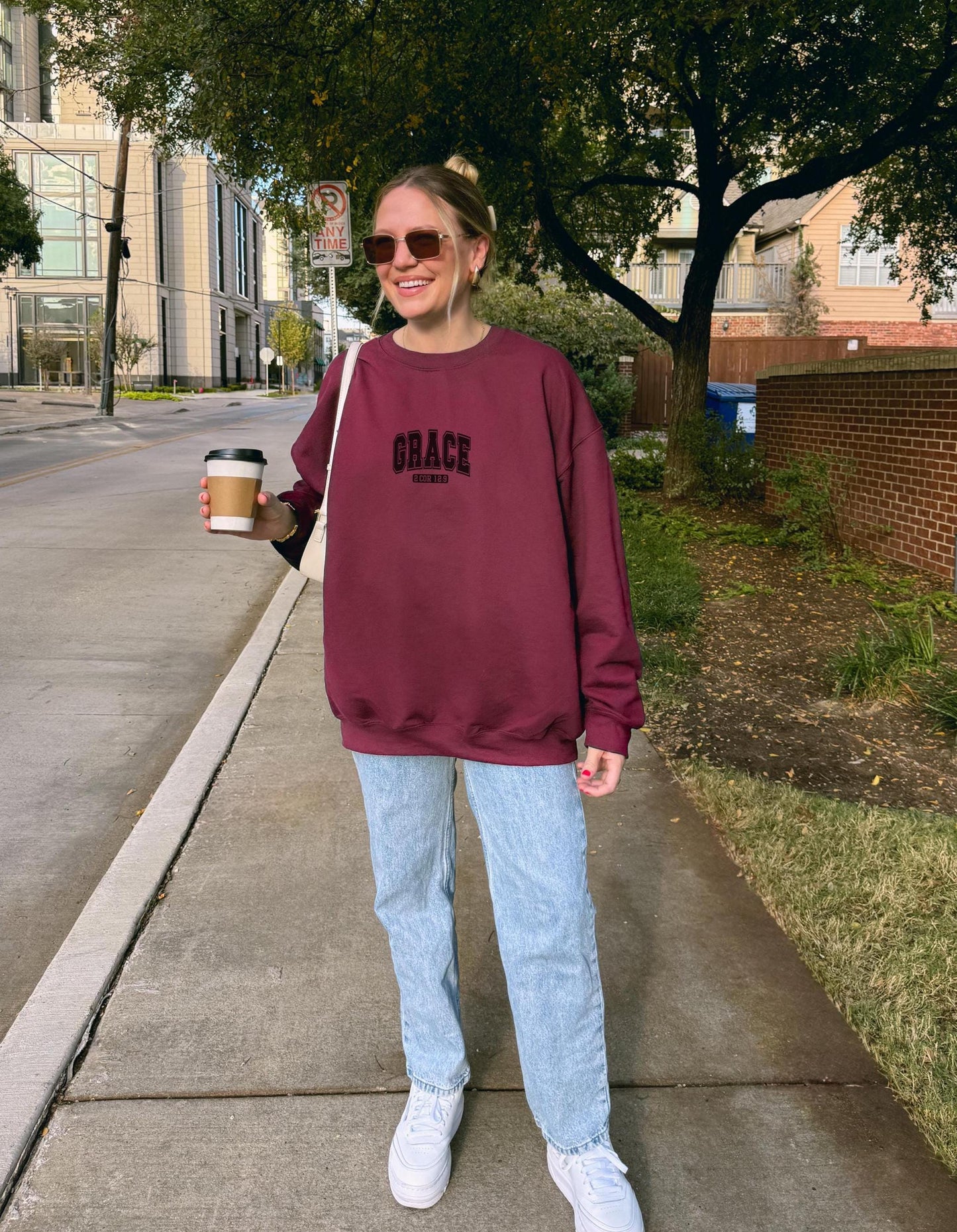 Grace Crewneck Sweatshirt: Christian Bible Verse Apparel