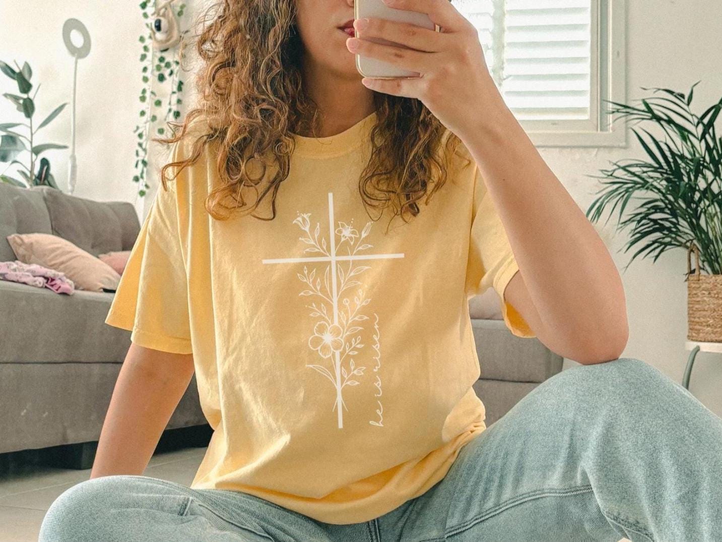 Floral Cross T-Shirt: Christian Faith Graphic Tee