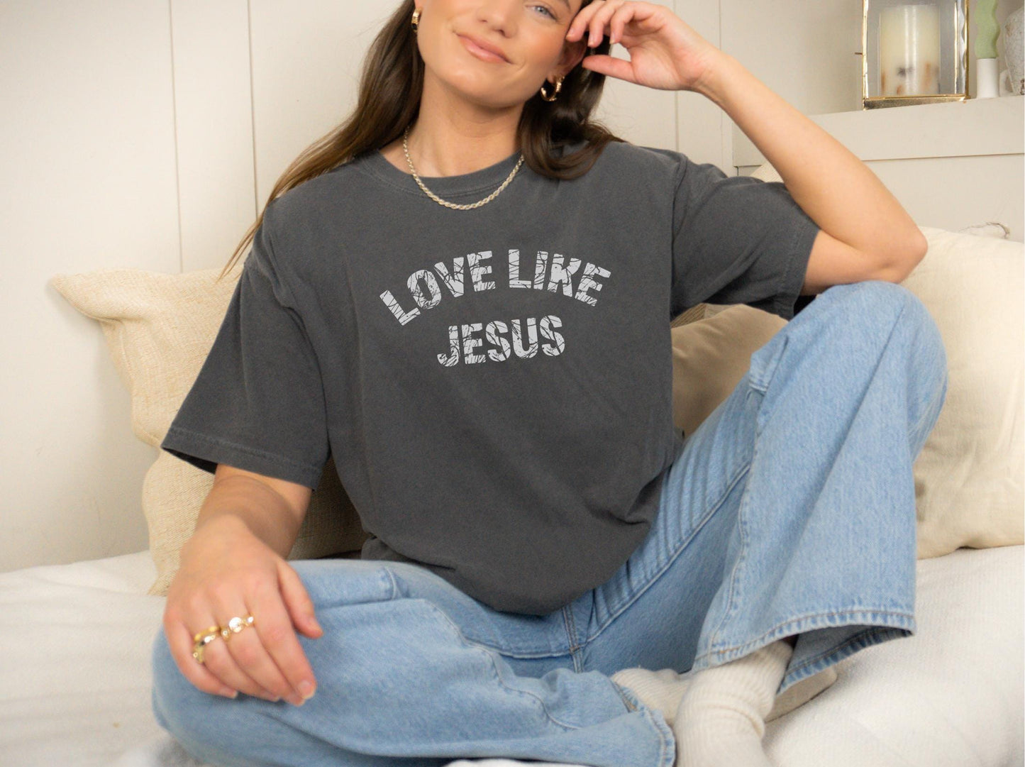 Love Like Jesus T-shirt: Distressed Retro Christian Tee