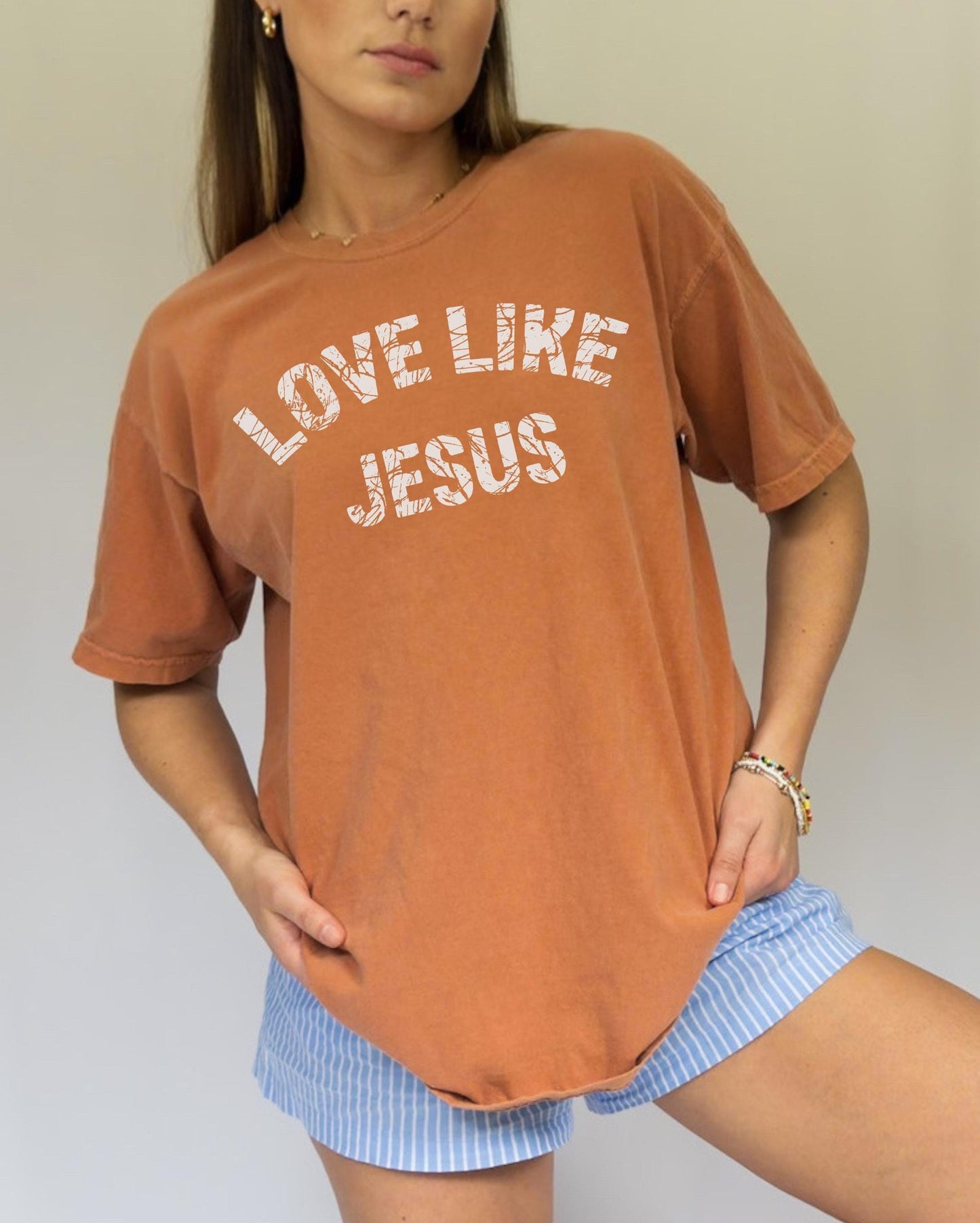 Love Like Jesus T-shirt: Distressed Retro Christian Tee