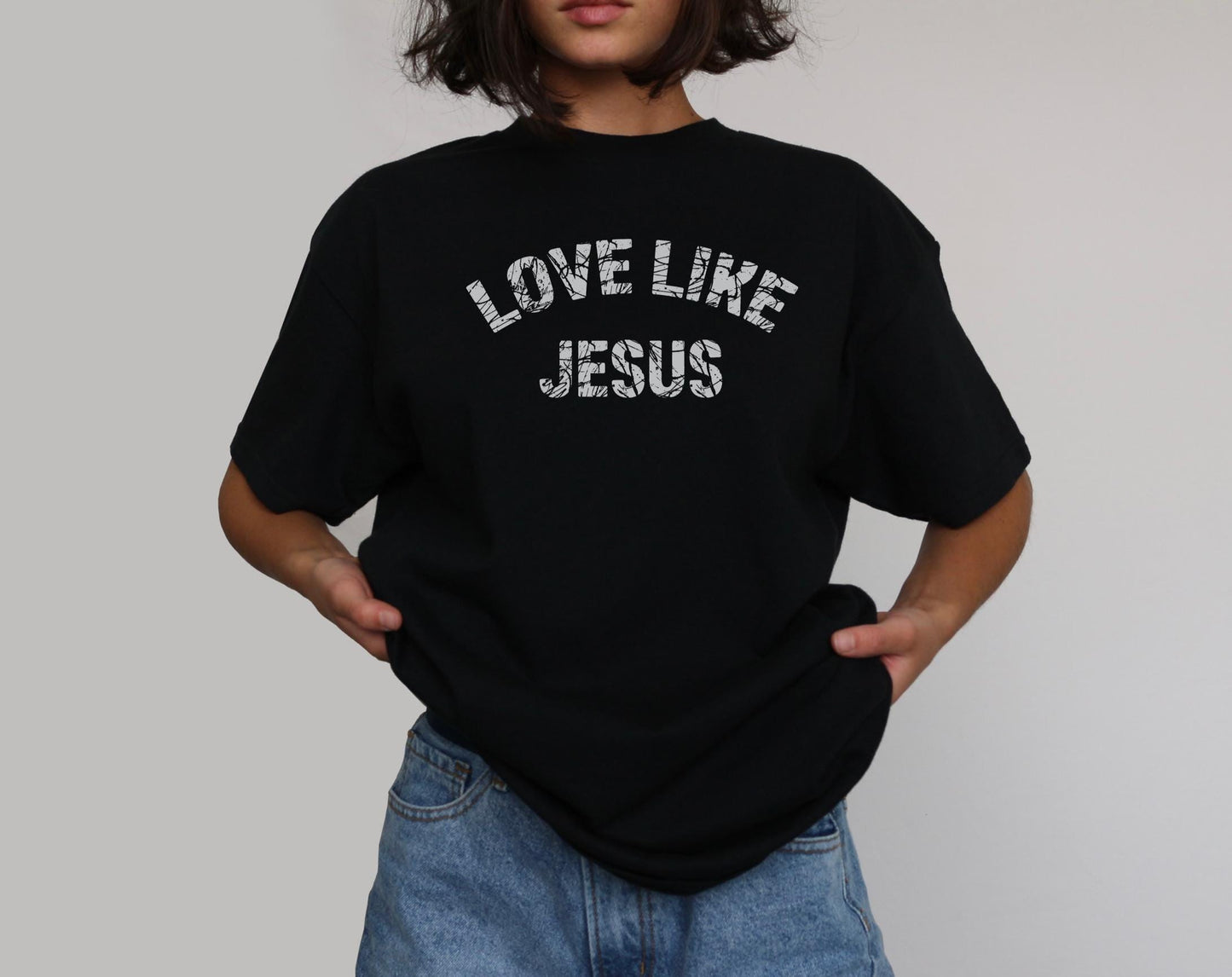 Love Like Jesus T-shirt: Distressed Retro Christian Tee