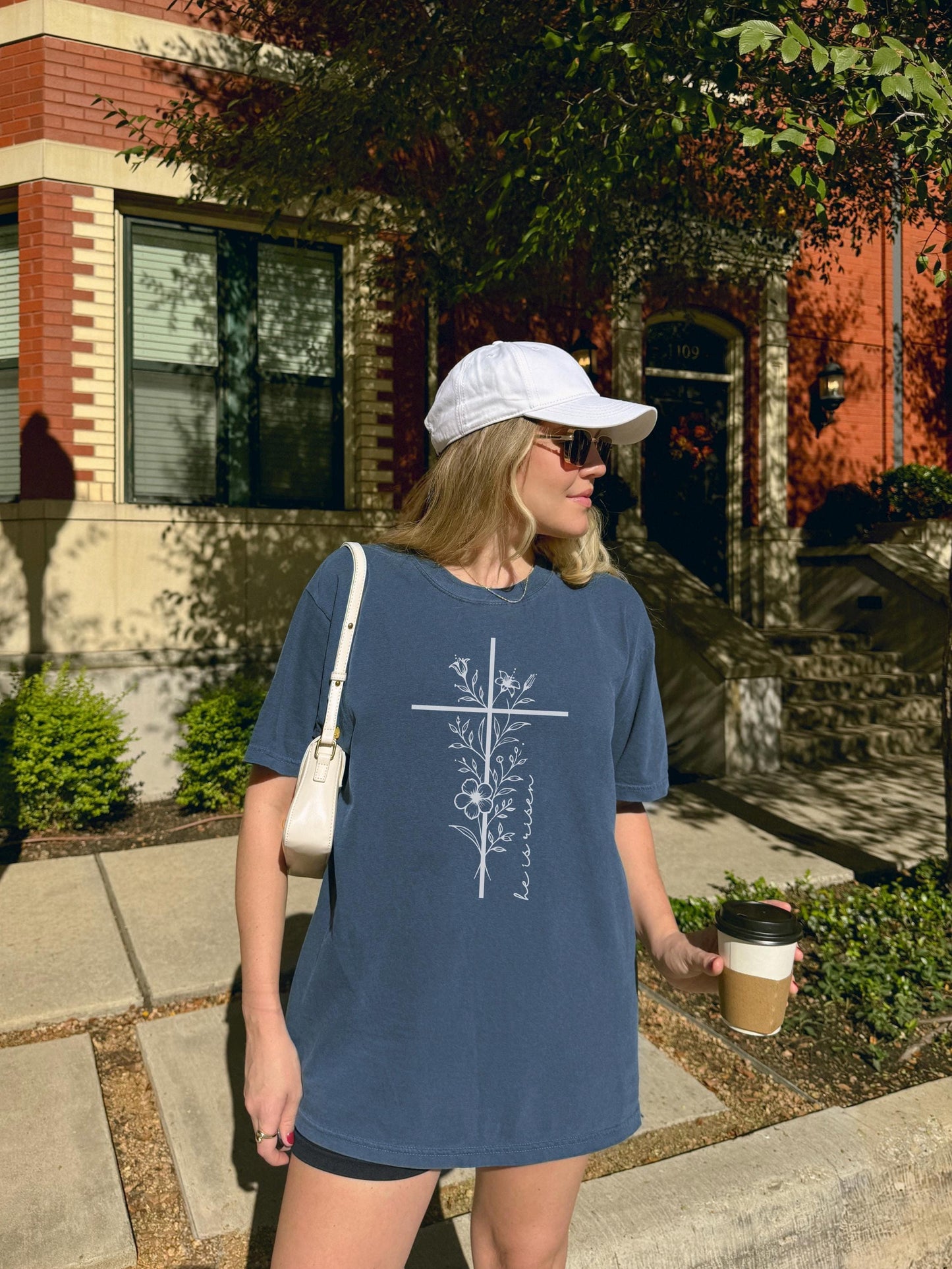 Floral Cross T-Shirt: Christian Faith Graphic Tee