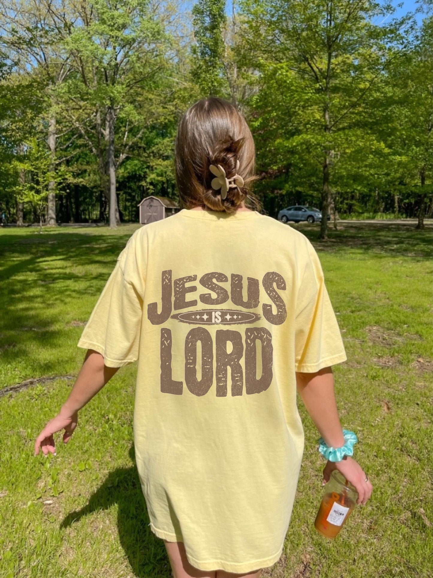 Jesus Is Lord Oversized Tee: Christian Graphic T-Shirt