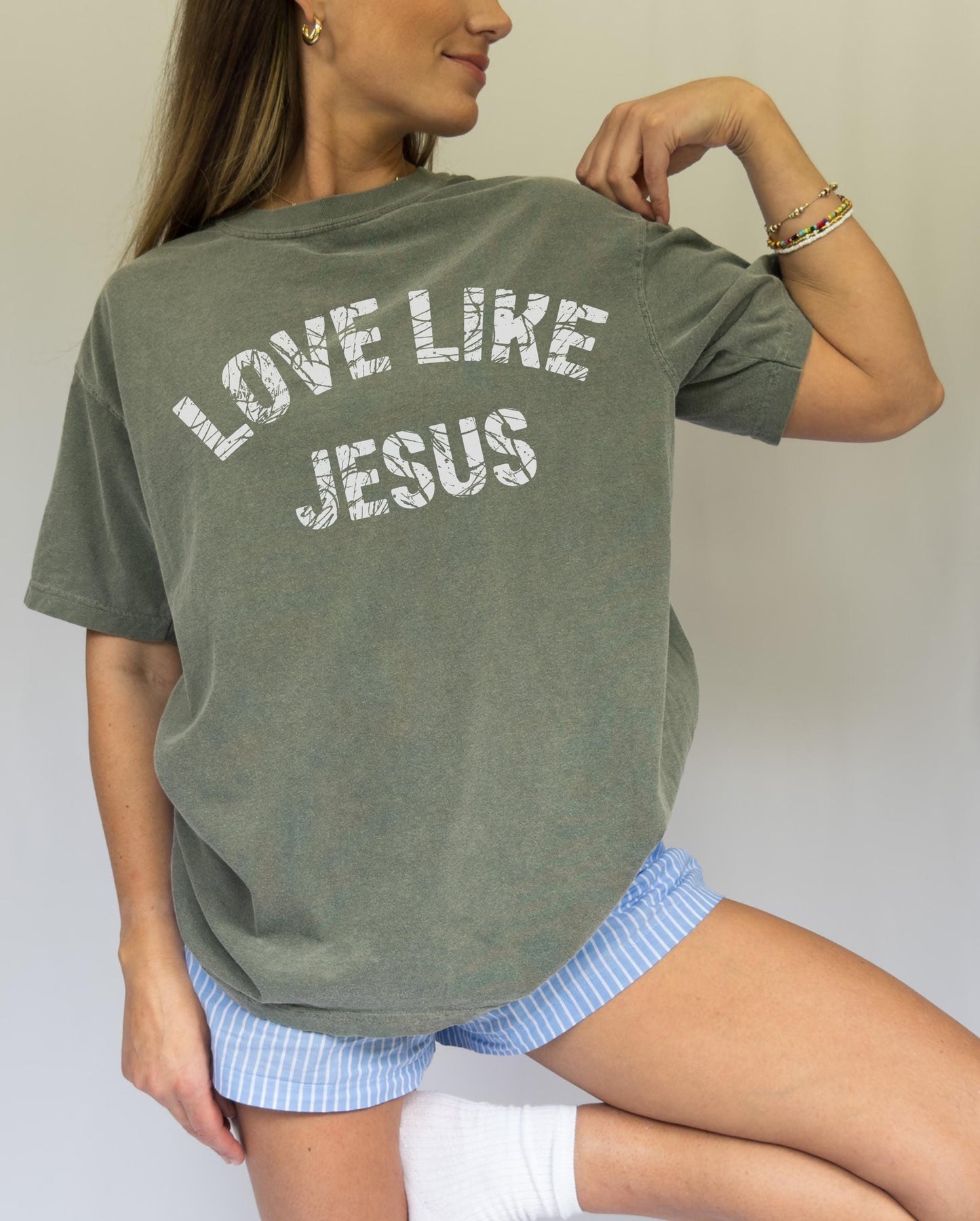 Love Like Jesus T-shirt: Distressed Retro Christian Tee