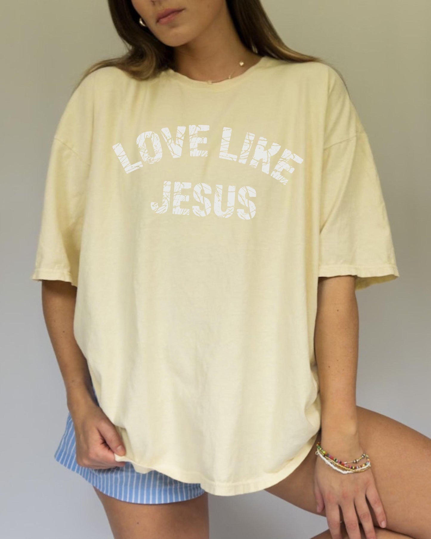 Love Like Jesus T-shirt: Distressed Retro Christian Tee