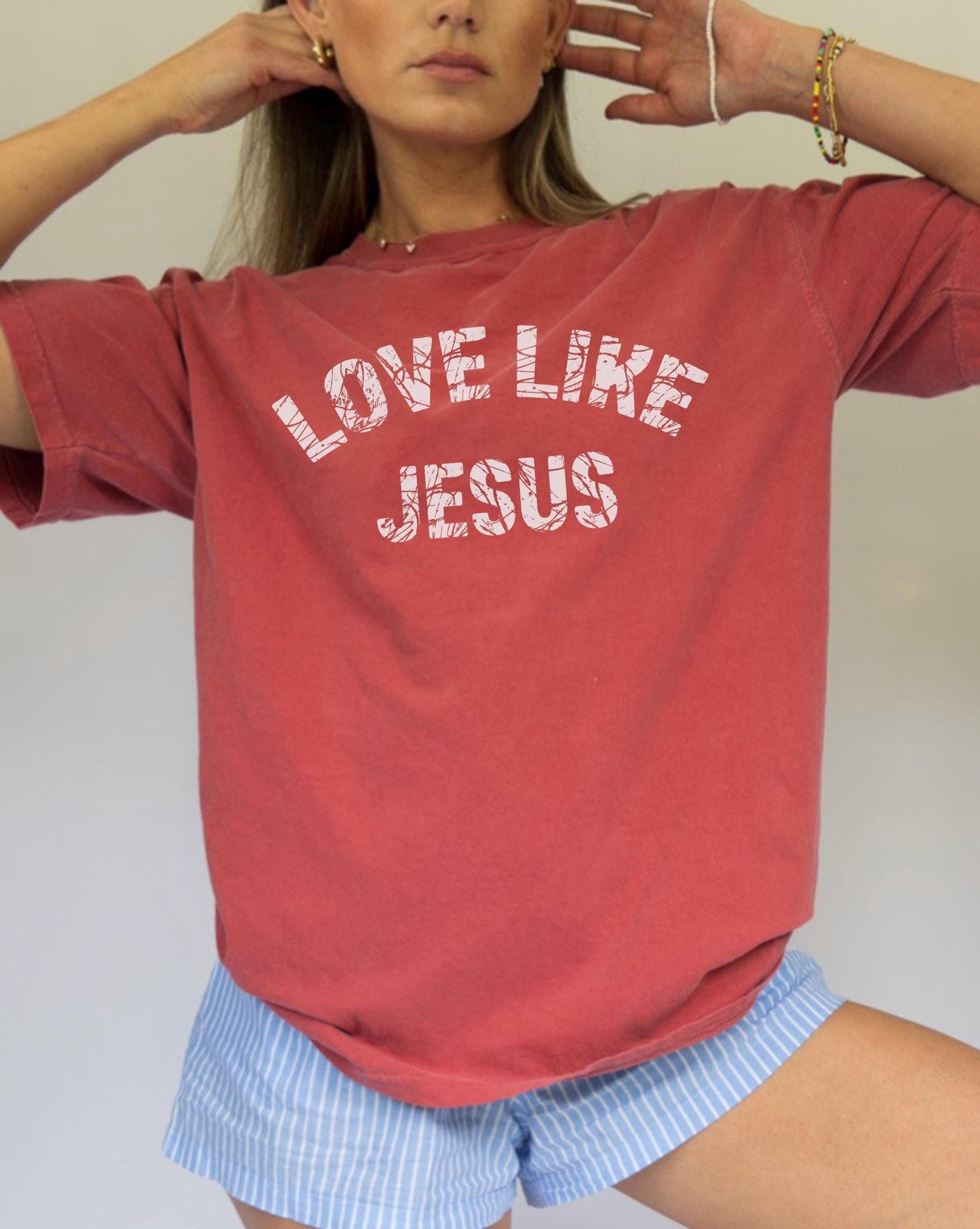 Love Like Jesus T-shirt: Distressed Retro Christian Tee