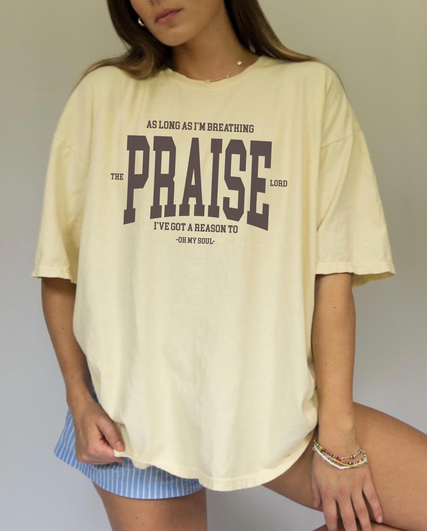 Praise Lord Christian T-shirt: Unisex Garment-Dyed Cotton Tee