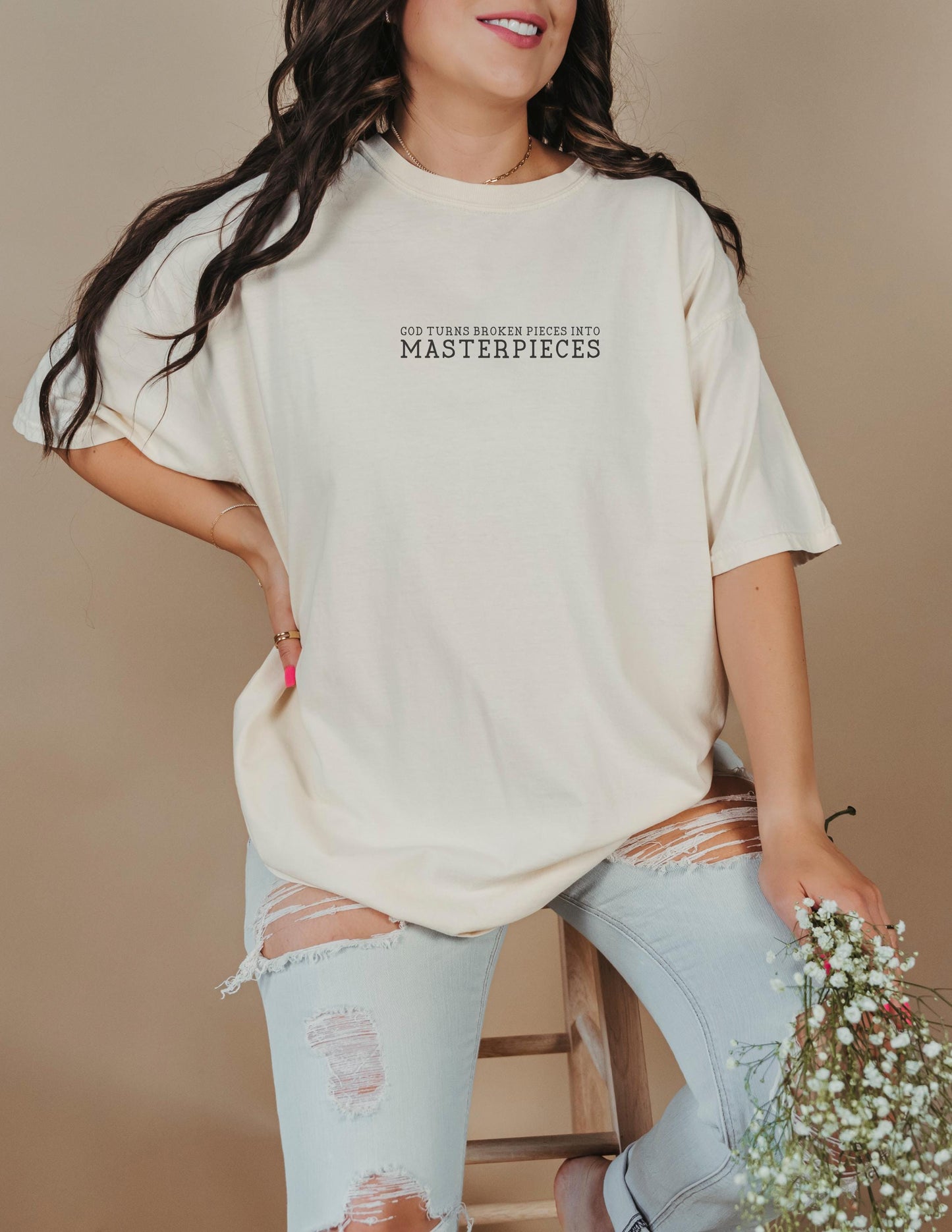 God Turns Broken Pieces Into Masterpieces Shirt: Christian Graphic Tee