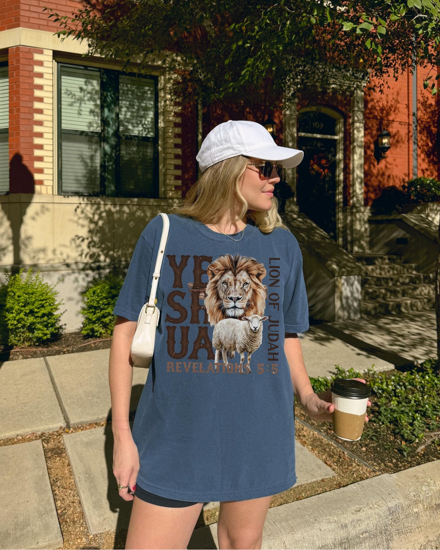 Yeshua Lion of Judah Shirt, Christian Graphic Tee, Revelation 5:5 Bible Verse Shirt, Jesus Tee, Faith-Based Oversized Shirt, Lamb of God Tee