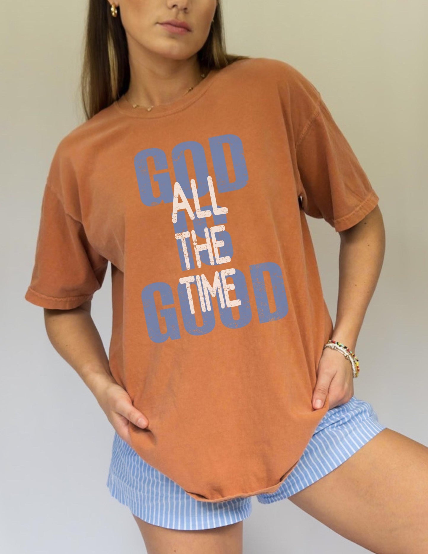 God Is Good Comfort Colors T-Shirt: Distressed Retro Christian Tee