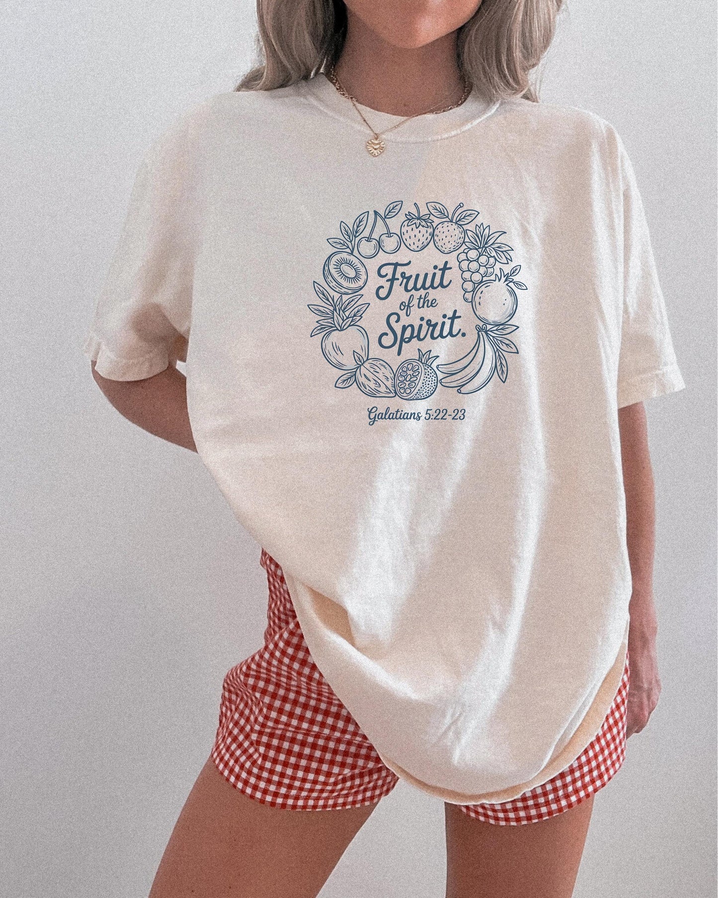 Fruit of the Spirit Shirt, Christian T-Shirt for Women, Bible Verse Tee Galatians 5:22-23, Faith Shirt, Neutral Jesus Shirt, Aesthetic Tee