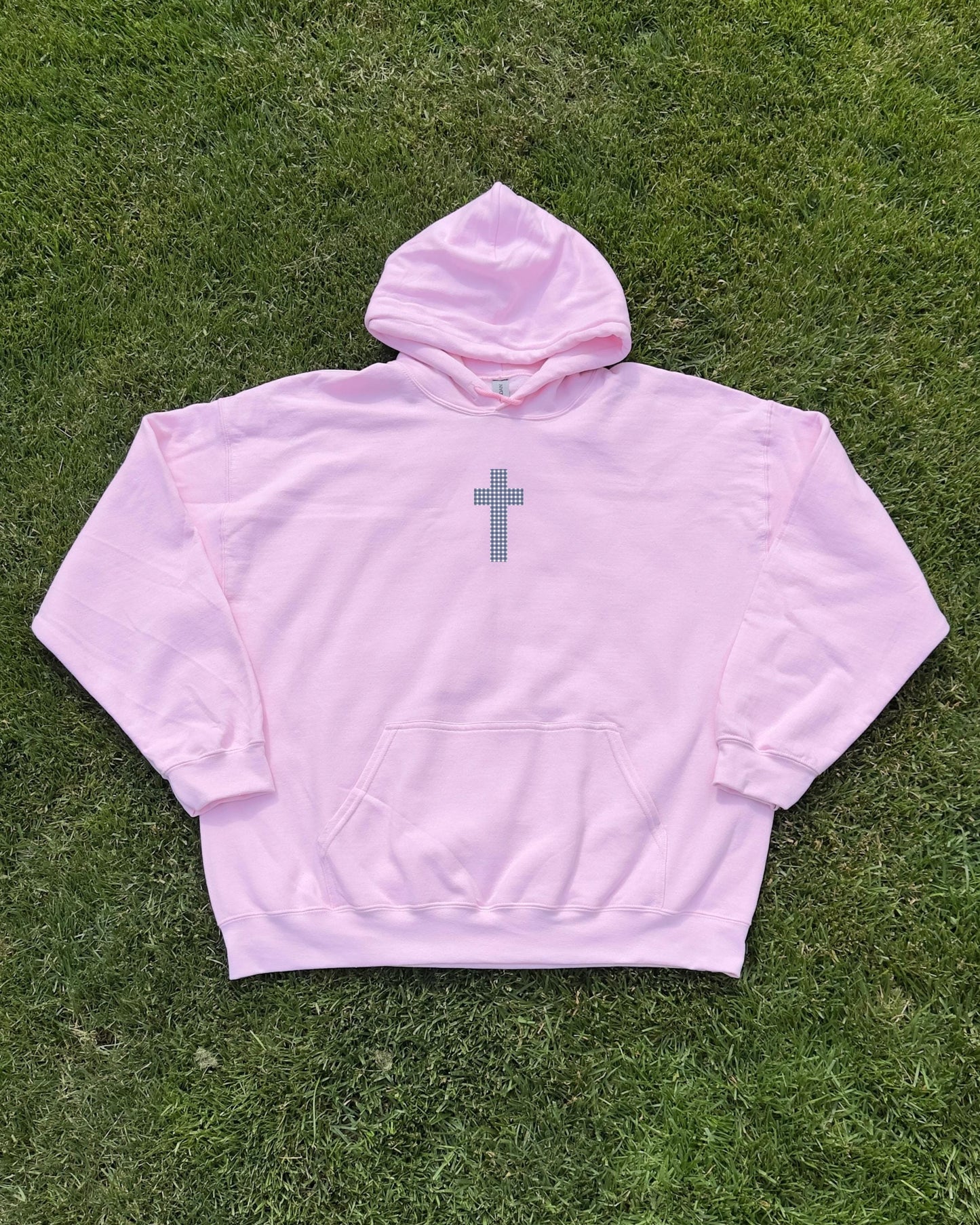 Jesus Is King Gingham Hoodie: Christian Faith Sweatshirt