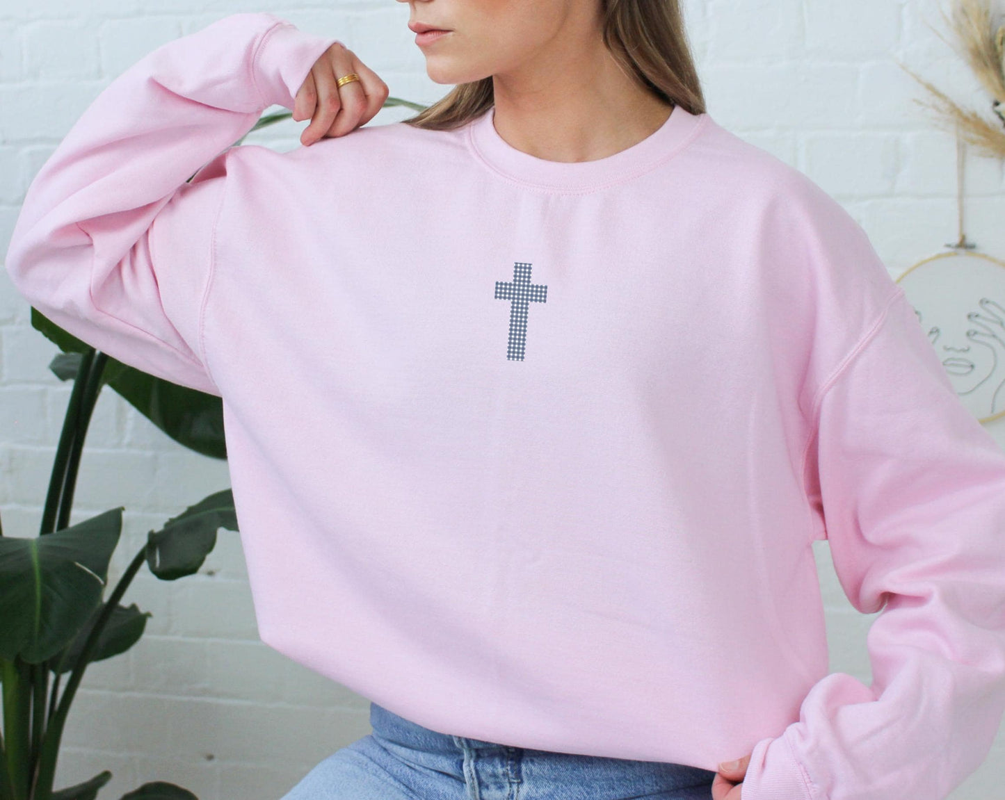 JESUS IS KING Hoodie: Christian Gingham Print Sweatshirt