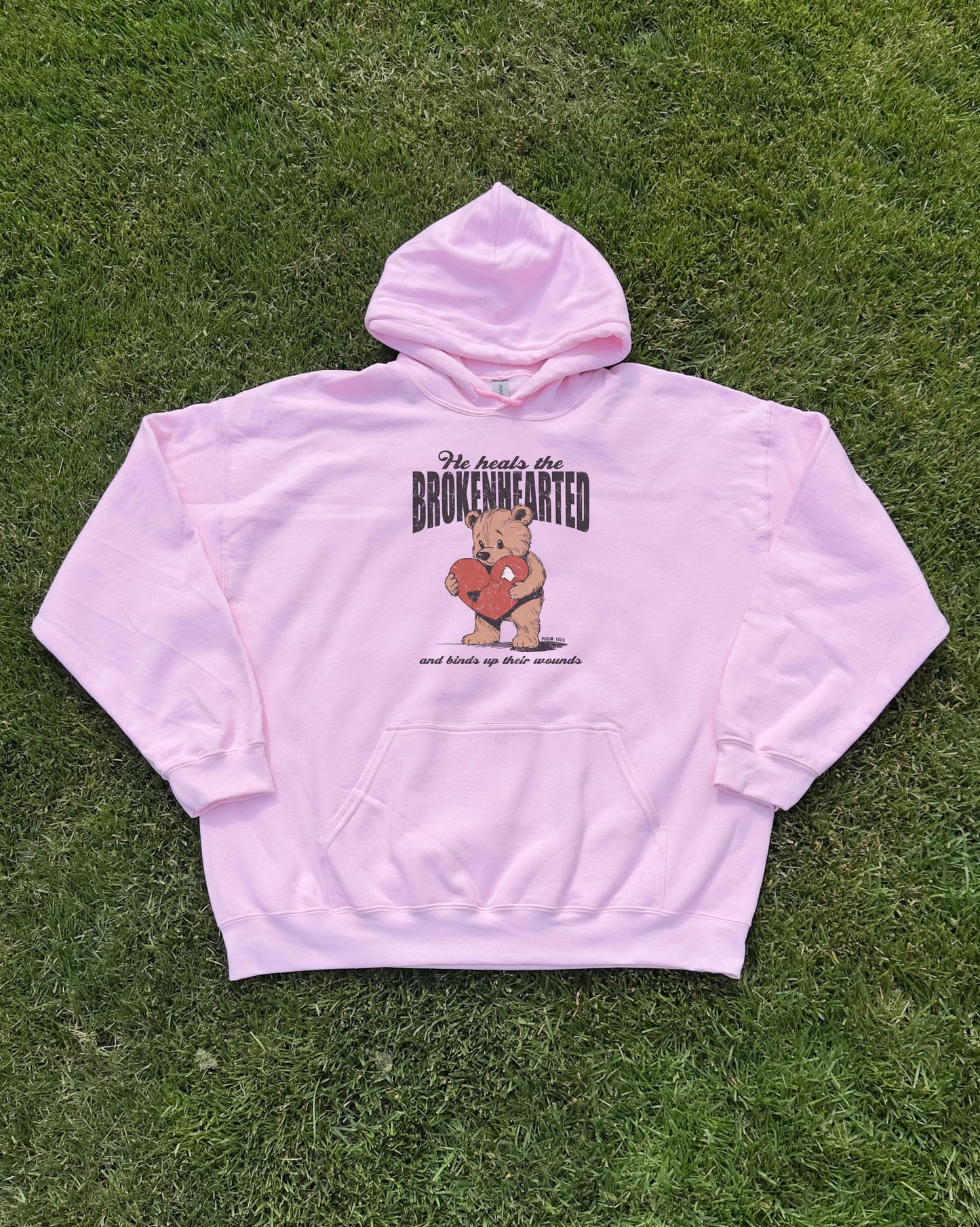 Brokenhearted Hoodie, Christian Sweatshirt, Psalm 147:3 Bible Verse Hoodie, Healing Gift for Her, Scripture Hoodie, Jesus Hoodie, Y2K Hoodie