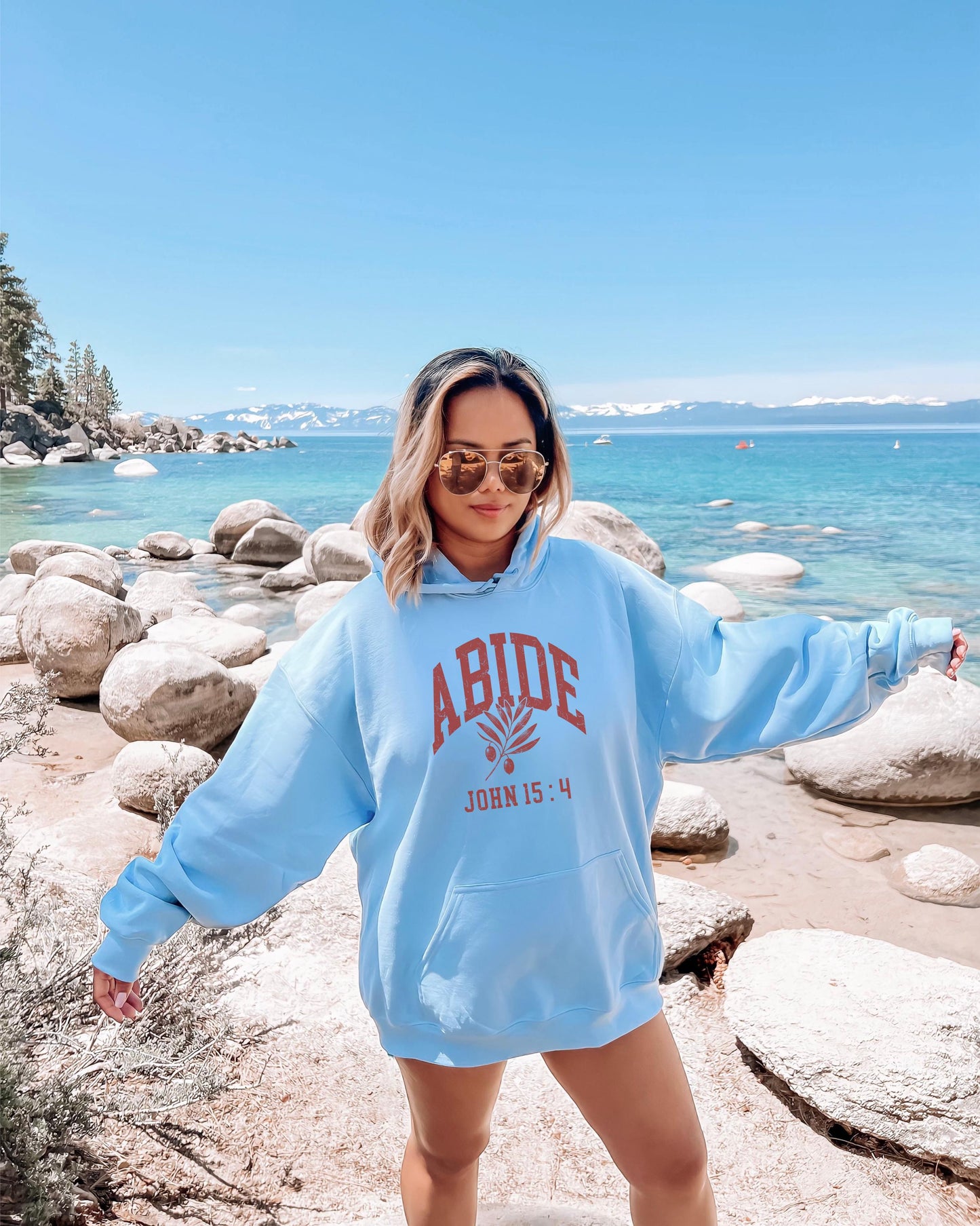 Abide Hoodie, John 15:4 Verse Hoodie, Christian Hoodie, Scripture Sweatshirt, Faith Based Hoodie, Believer Gift, Jesus Hoodie, Gift for Her