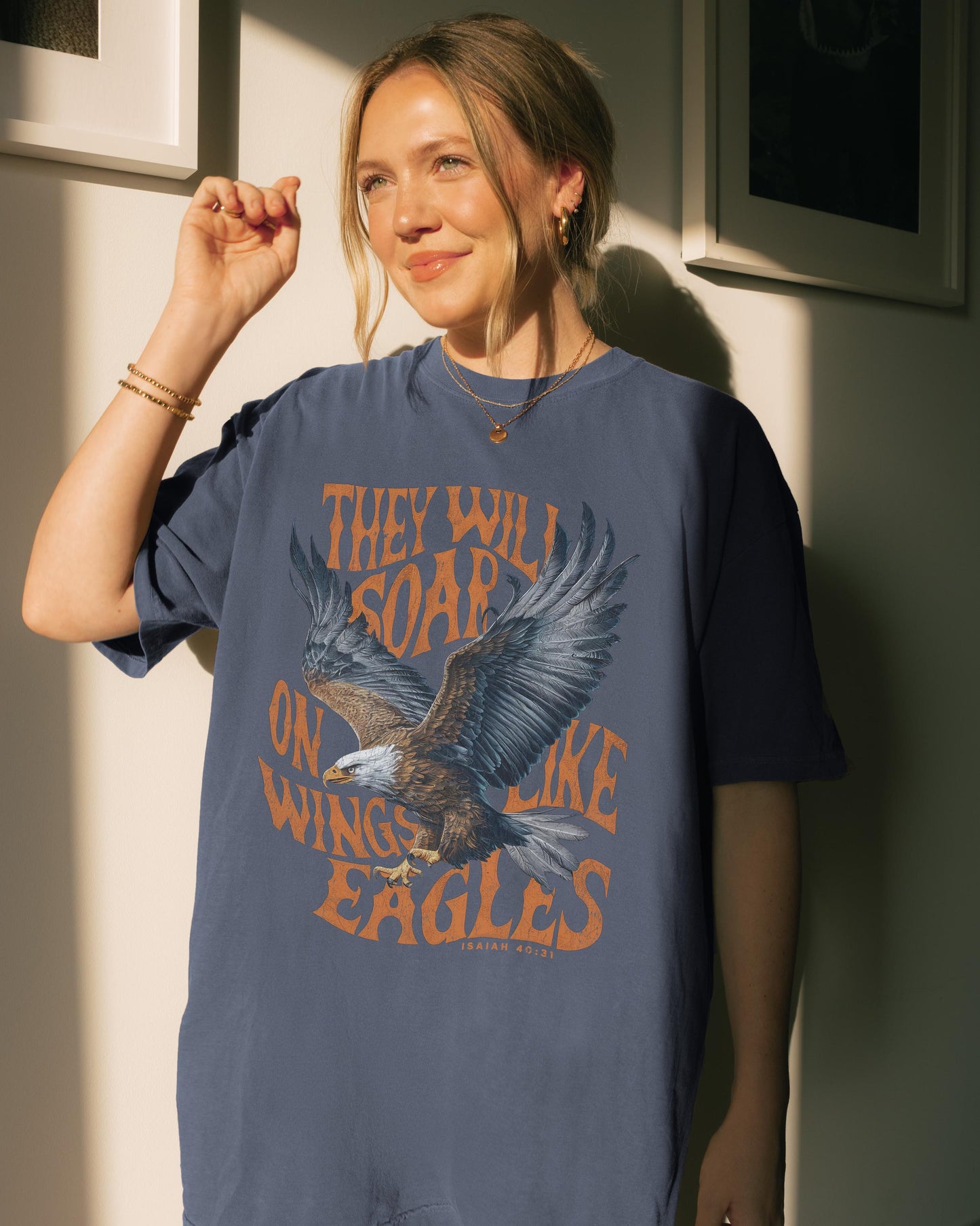 Soar on Wings Like Eagles T-Shirt, Christian T-Shirt, Isaiah 40:31 Bible Verse Tee, Faith-Based Graphic Tee, Vintage Christian Tee, Gift