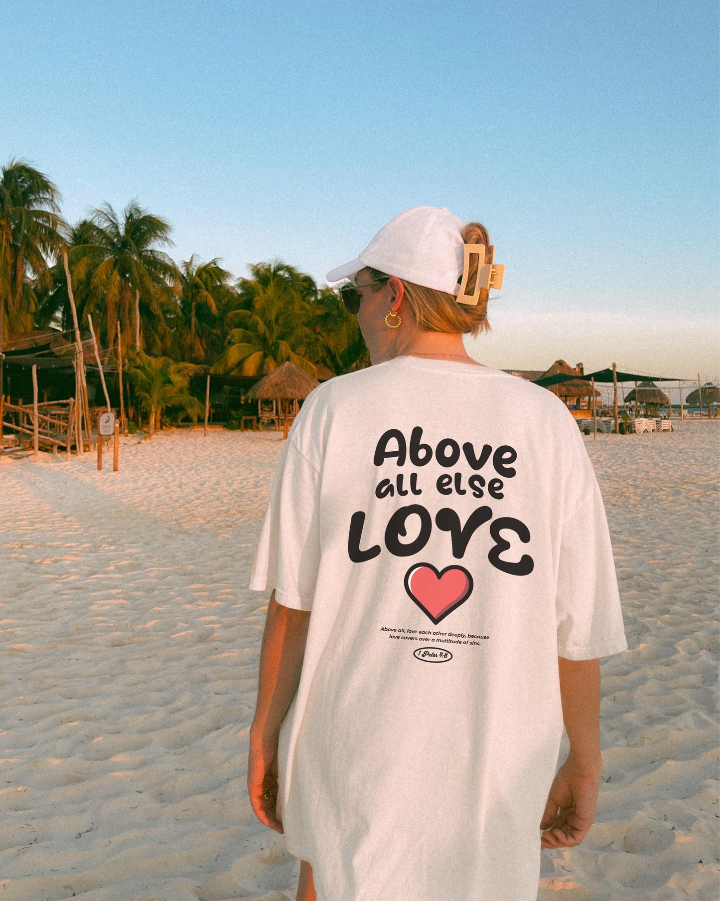Above All Else Love Tee, 1 Peter 4:8 Christian Graphic Tee, Faith Tee, Oversized Christian Apparel, Agape Love Shirt, Jesus Tee, Love TShirt