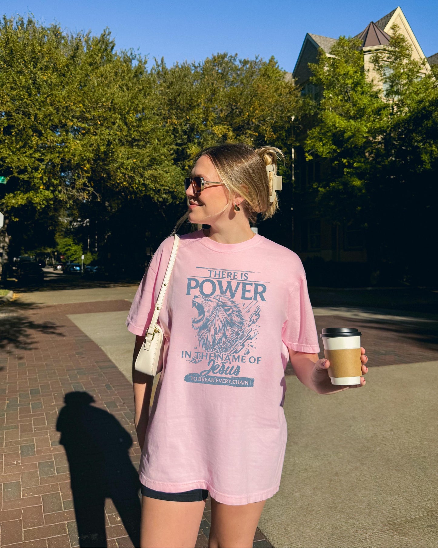 Power in Jesus Name T-Shirt: Christian Lion Graphic, Bold Faith Apparel