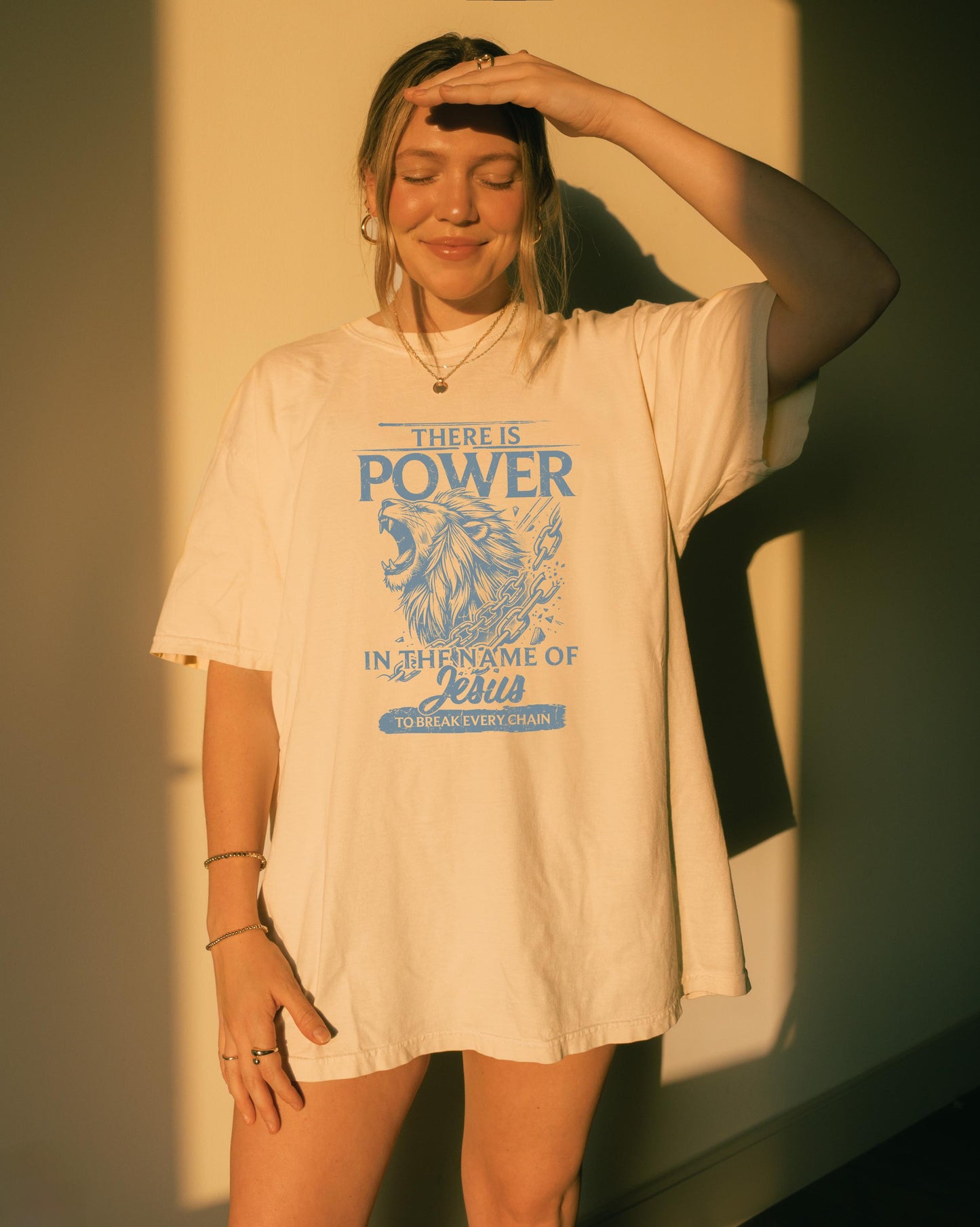 Power in Jesus Name T-Shirt: Christian Lion Graphic, Bold Faith Apparel