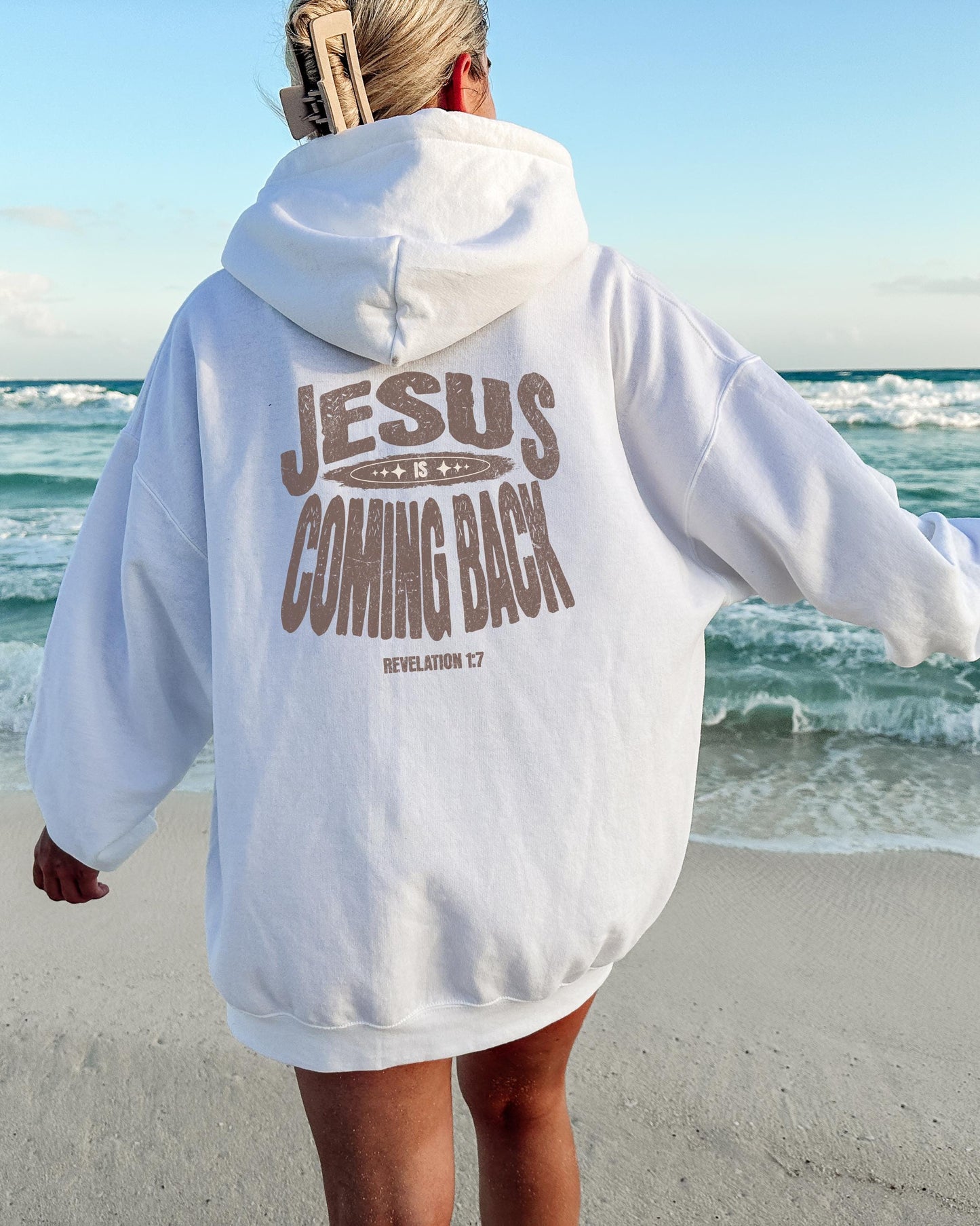 Jesus is Coming Back Hoodie, Revelations 1:7, Scripture Hoodie, Christian Hoodie, Cross Hoodie, Jesus Saves, Jesus Hoodie, Faith Sweatshirt