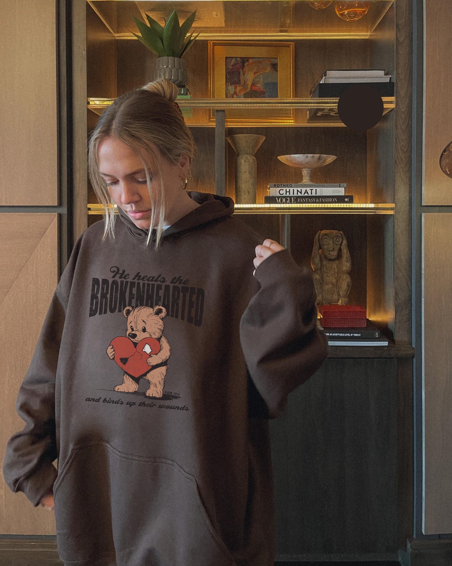 Brokenhearted Hoodie, Christian Sweatshirt, Psalm 147:3 Bible Verse Hoodie, Healing Gift for Her, Scripture Hoodie, Jesus Hoodie, Y2K Hoodie