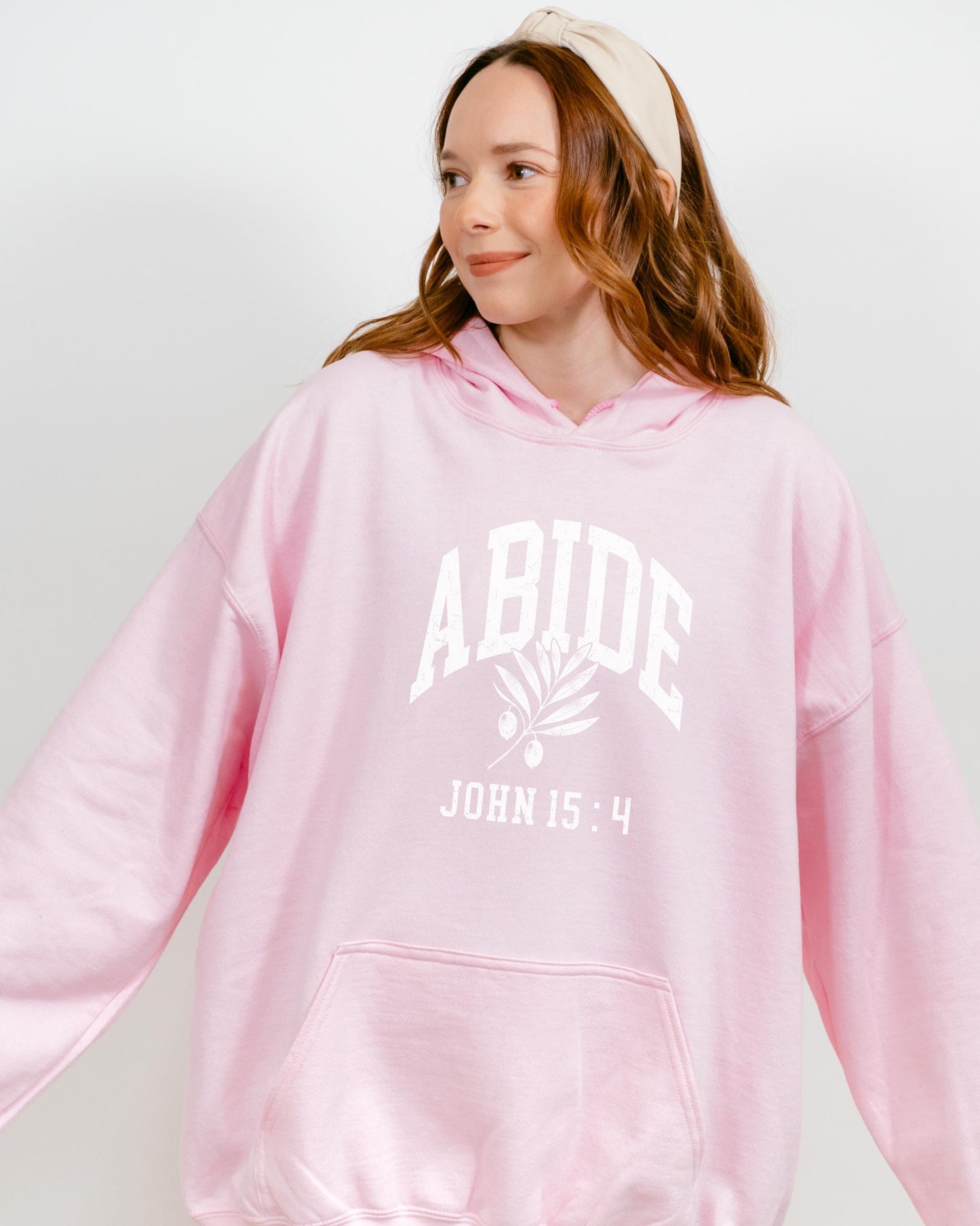Abide Hoodie, John 15:4 Bible Verse Hoodie, Christian Hoodie, Scripture Hoodie, Faith Based Hoodie, Gift for Her, Olive Branch Jesus Hoodie
