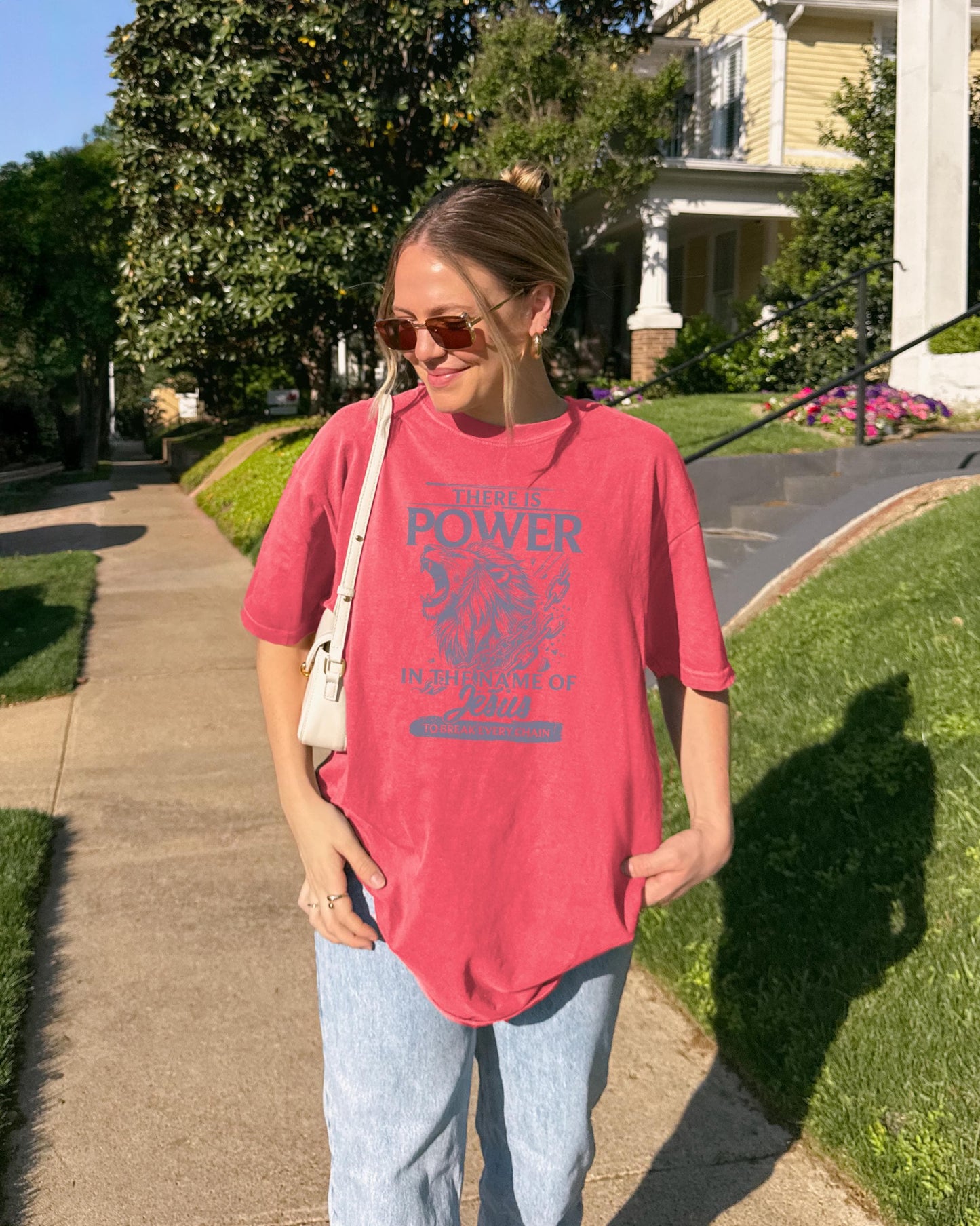 Power in Jesus Name T-Shirt: Christian Lion Graphic, Bold Faith Apparel