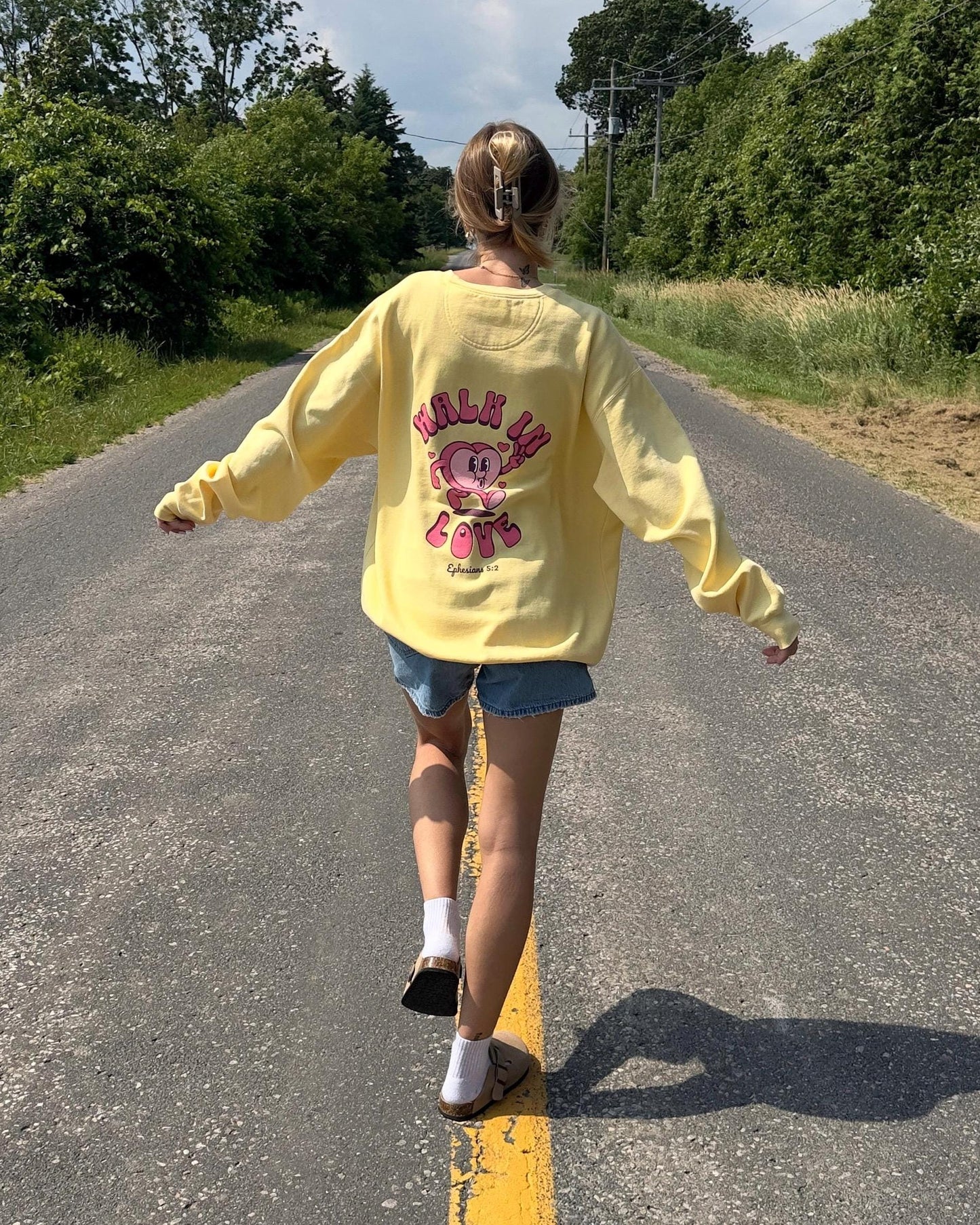 Walk in love Ephesians 5:2 oversized graphic sweatshirt crewneck