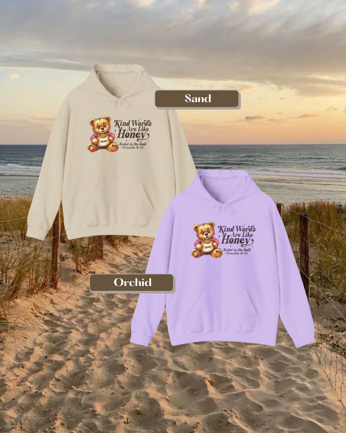 Kind Words Sweet Like Honey Hoodie, Proverbs 16:24, Bible Verse Hoodie, Faith Based Hoodie, Jesus Hoodie, Christian Gift, Gift for Her