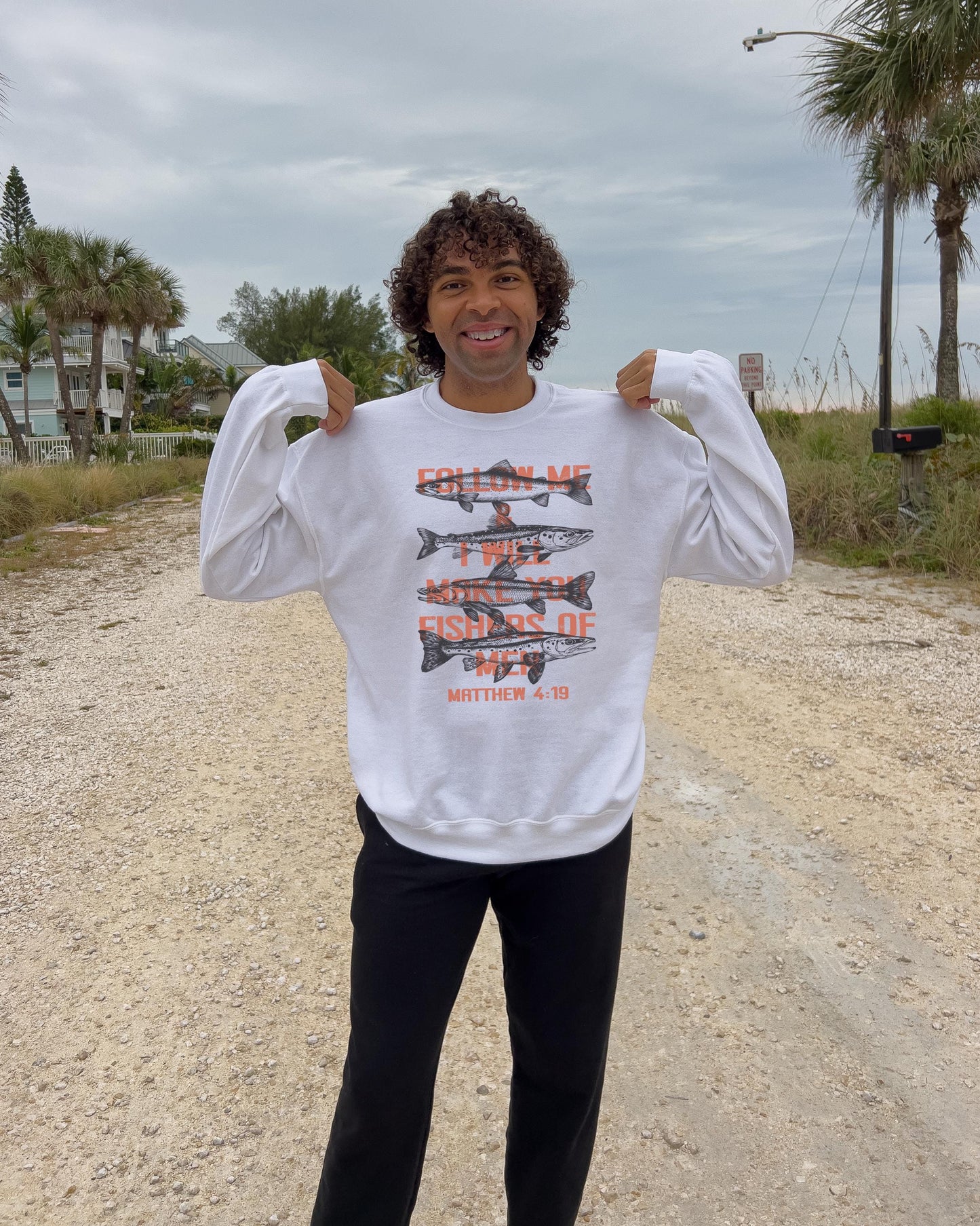 Fishers of Men Crewneck, Matthew 4:19 Sweatshirt, Christian Fishing Sweater, Faith Based Outdoor Apparel, Bible Verse Crewneck, Gift for Him