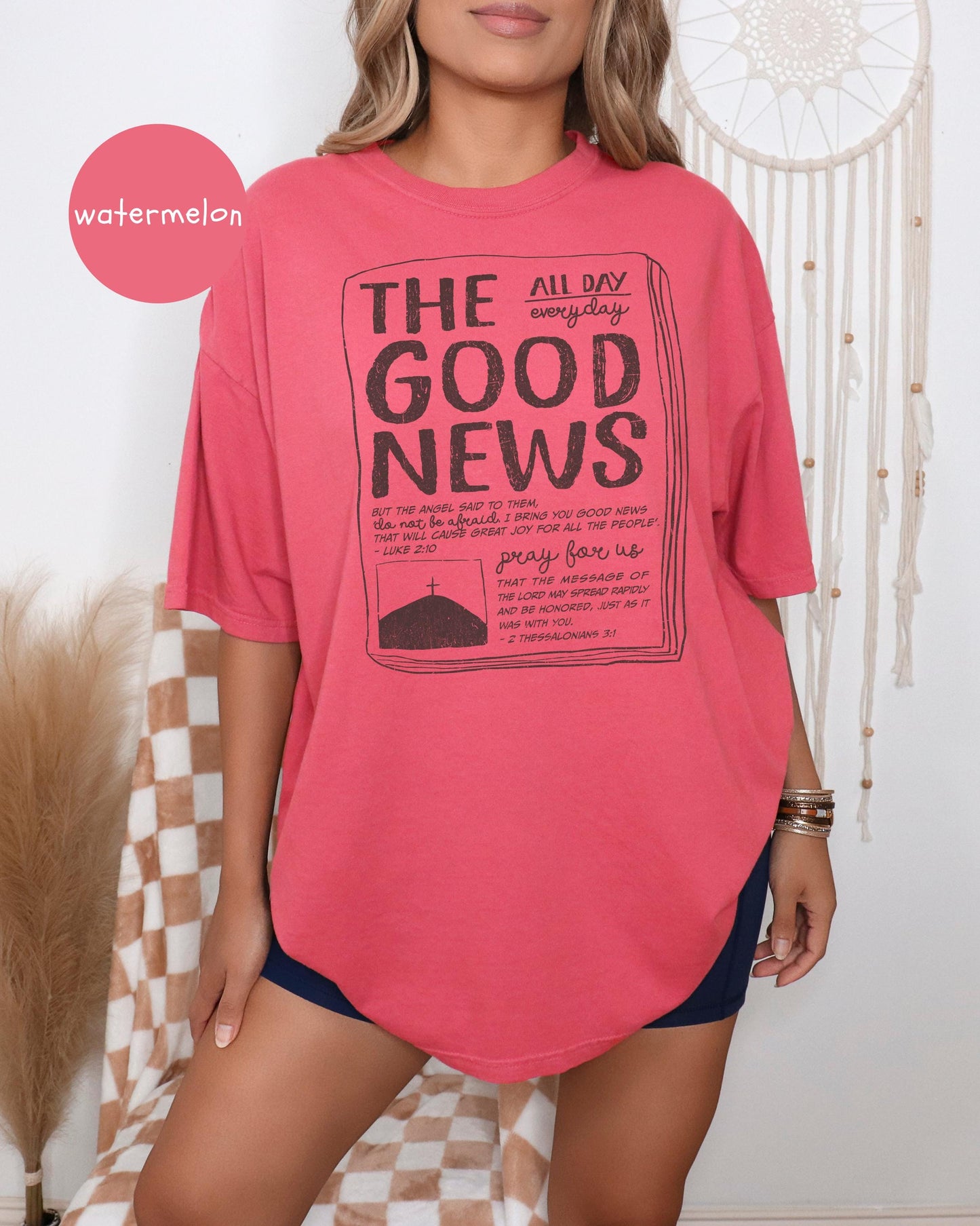 The Good News Graphic Tee, Jesus Tee, Christian Gospel Tshirt, Sharing Gospel Tee, Faith Based Gift, Christian Believer Gift, Scripture Tee