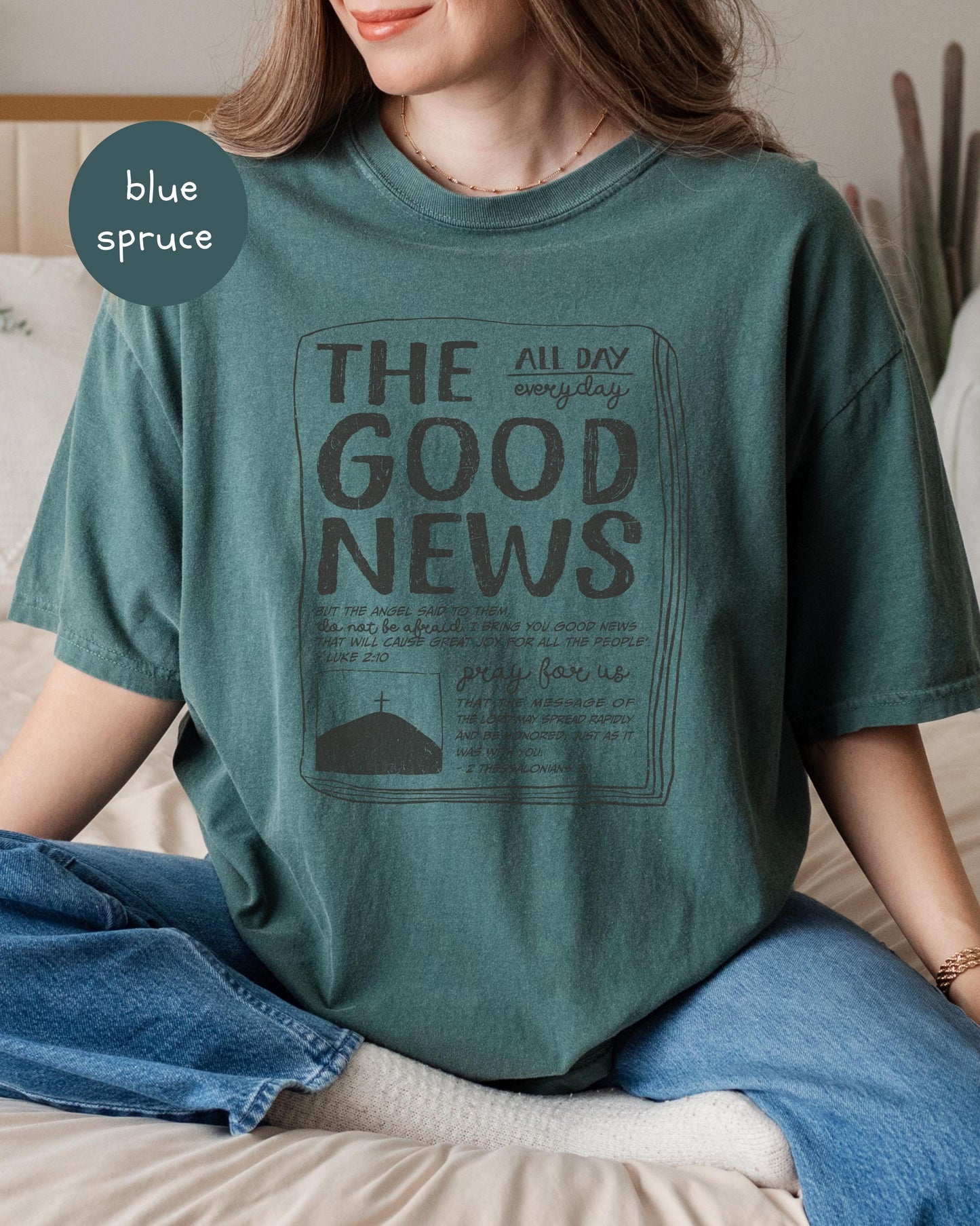 The Good News Graphic Tee, Jesus Tee, Christian Gospel Tshirt, Sharing Gospel Tee, Faith Based Gift, Christian Believer Gift, Scripture Tee