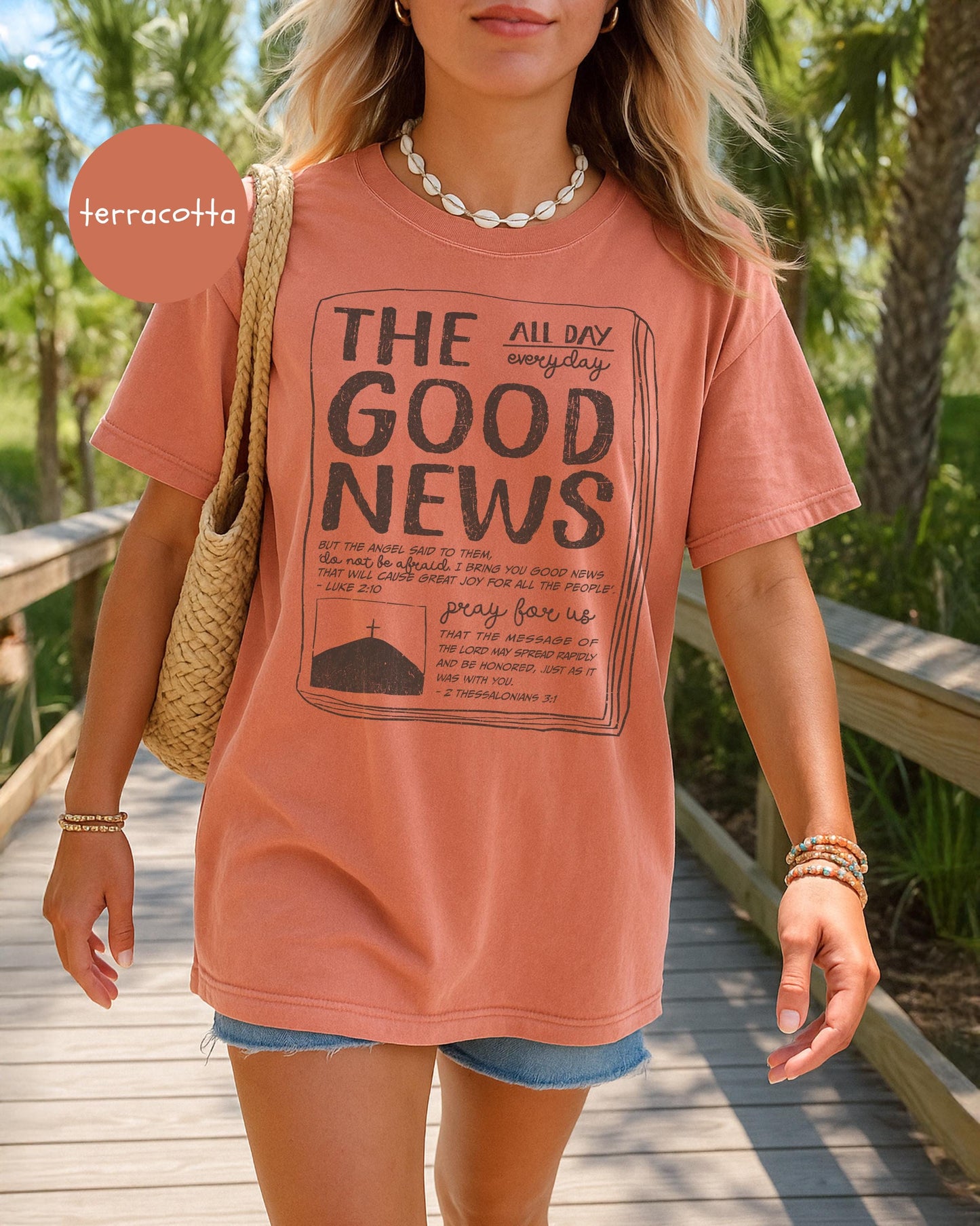 The Good News Graphic Tee, Jesus Tee, Christian Gospel Tshirt, Sharing Gospel Tee, Faith Based Gift, Christian Believer Gift, Scripture Tee