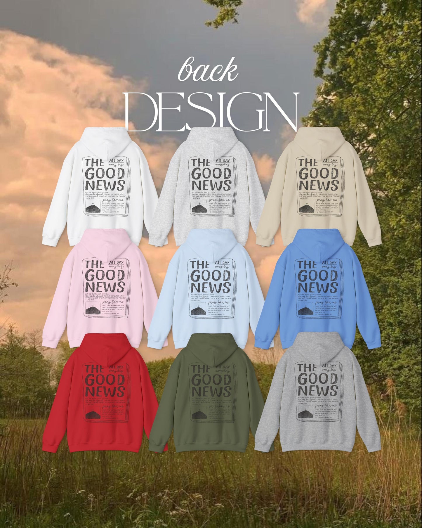 The Good News Christian Hoodie: Distressed Scripture Design