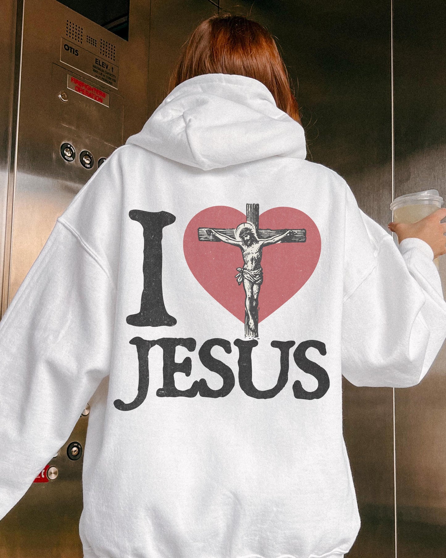 I Love Jesus Hoodie: Vintage Cross Graphic, Christian Y2K Sweatshirt