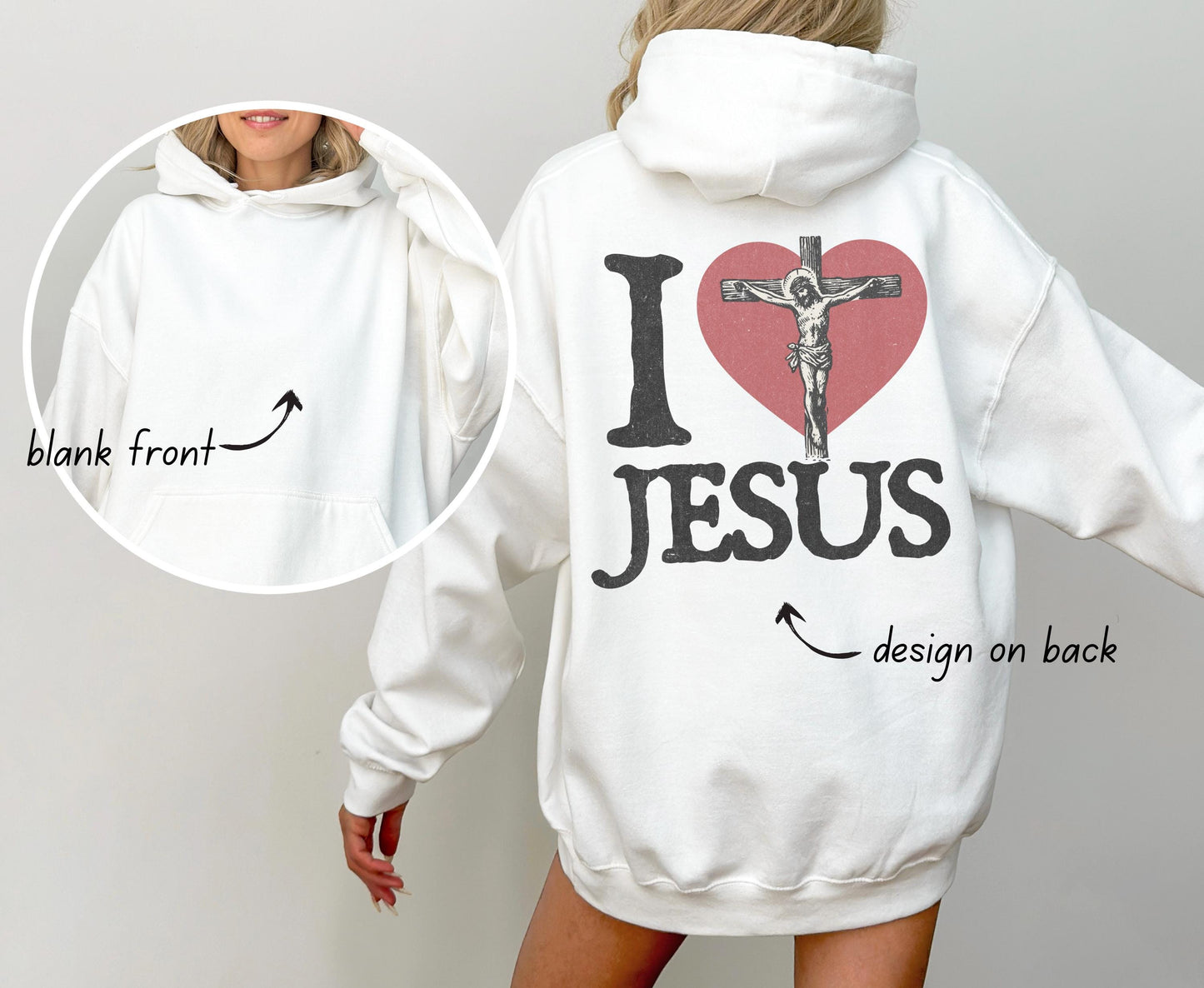 I Love Jesus Hoodie: Vintage Cross Graphic, Christian Y2K Sweatshirt